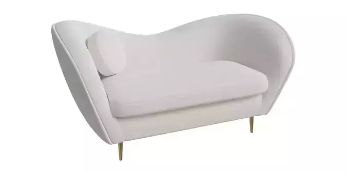 2 Seater Smooth Curve Velvet Upholstered Sofa