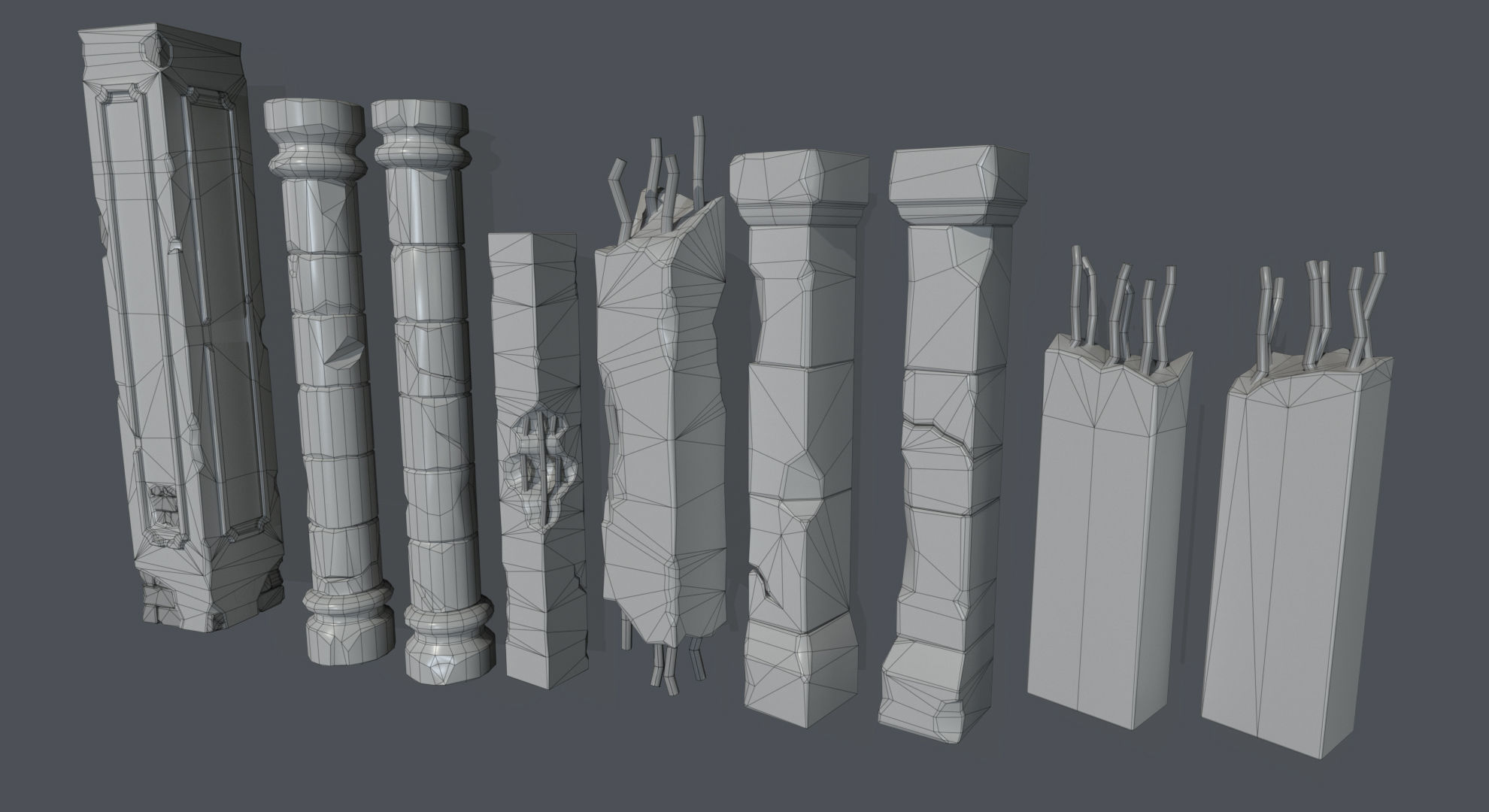 Ruins Kitbash Collection - 96 pieces  3D model_17