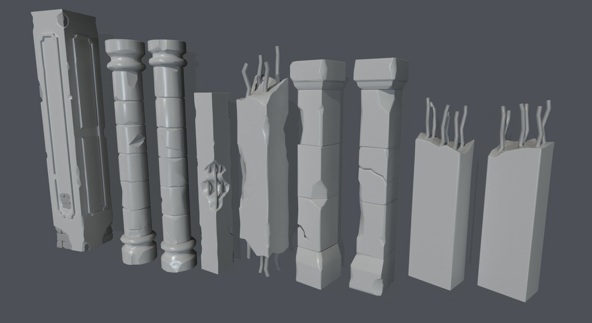Ruins Kitbash Collection - 96 pieces  3D model_16