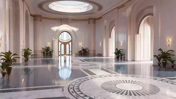 Classic Art Deco Hall 3D model