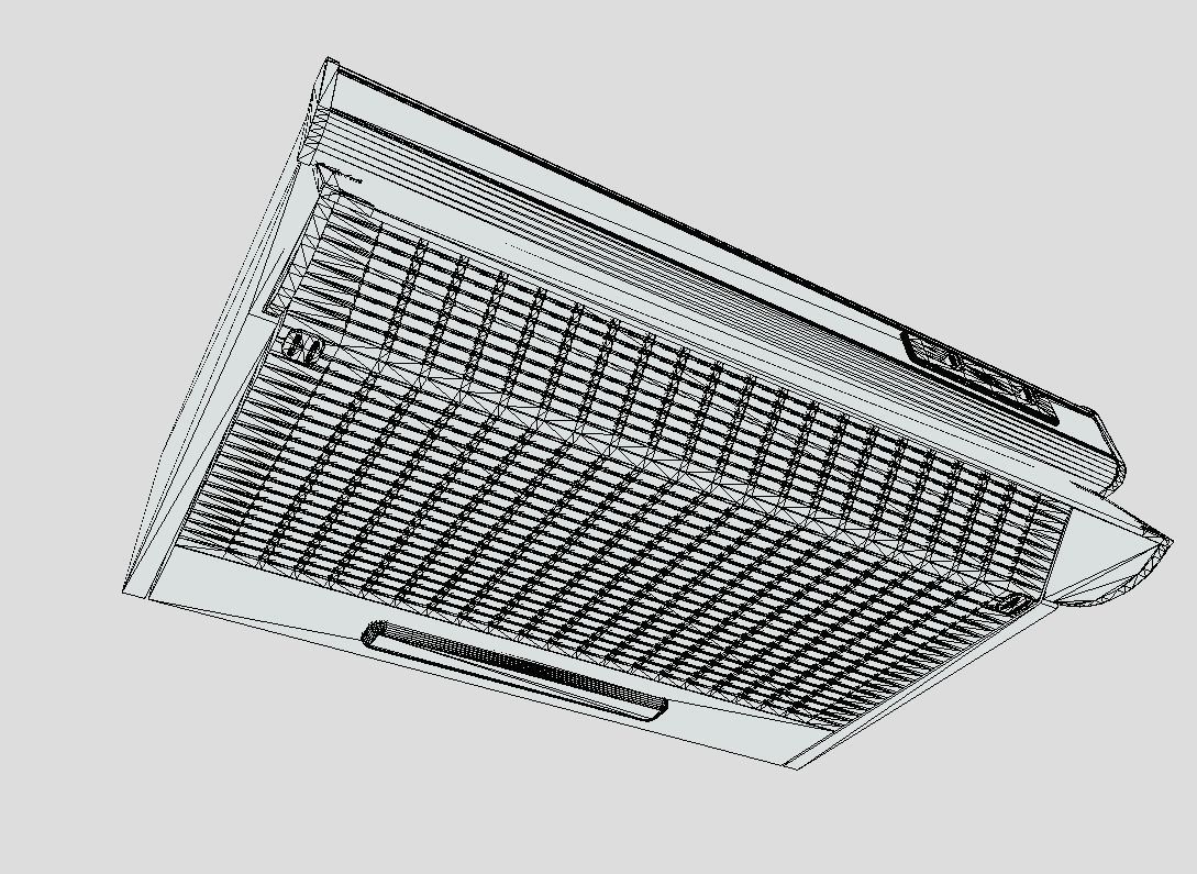 Cooker hood Low-poly 3D model_7