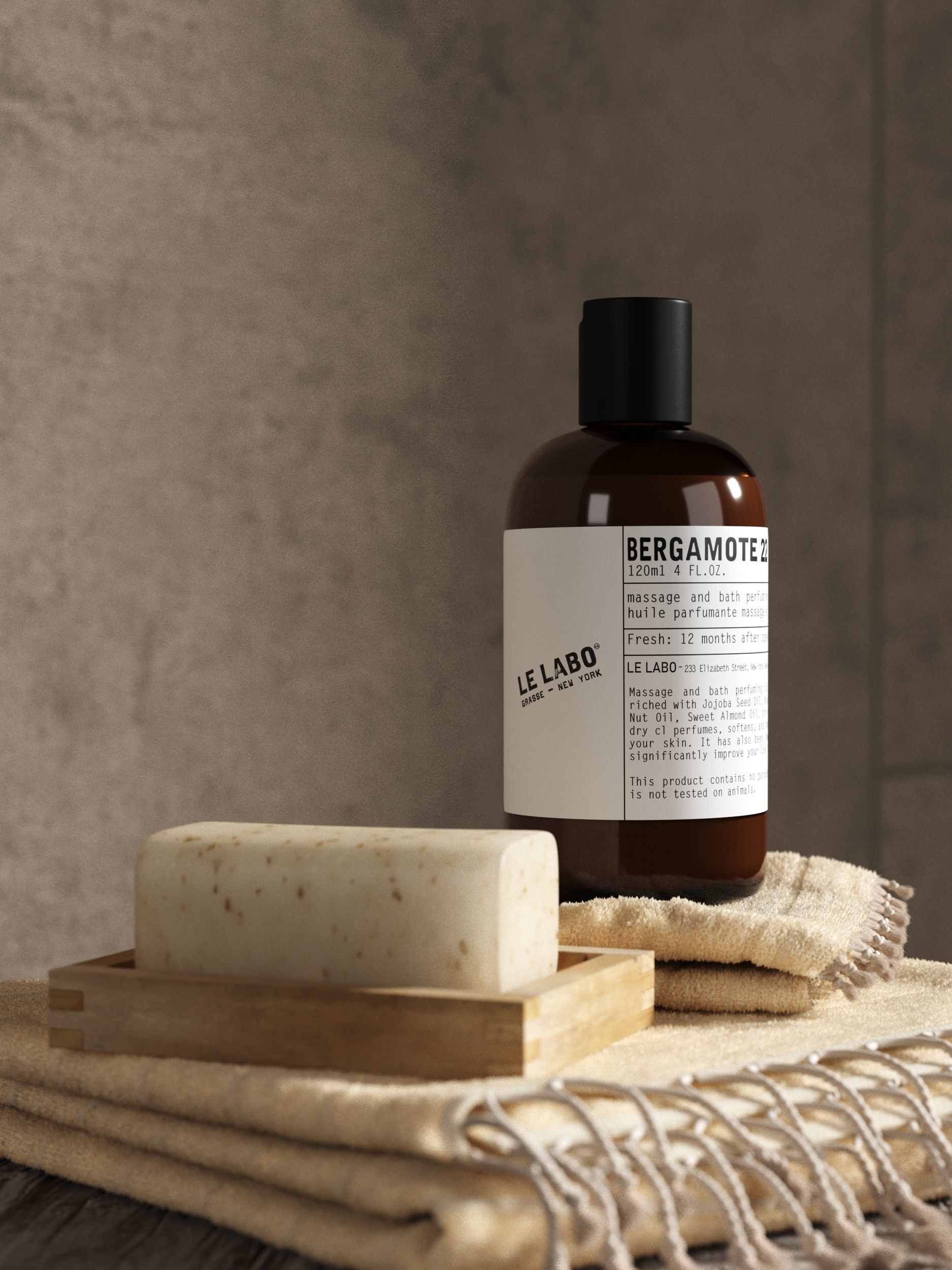 Stool with Body Care Products 2 3D model_1