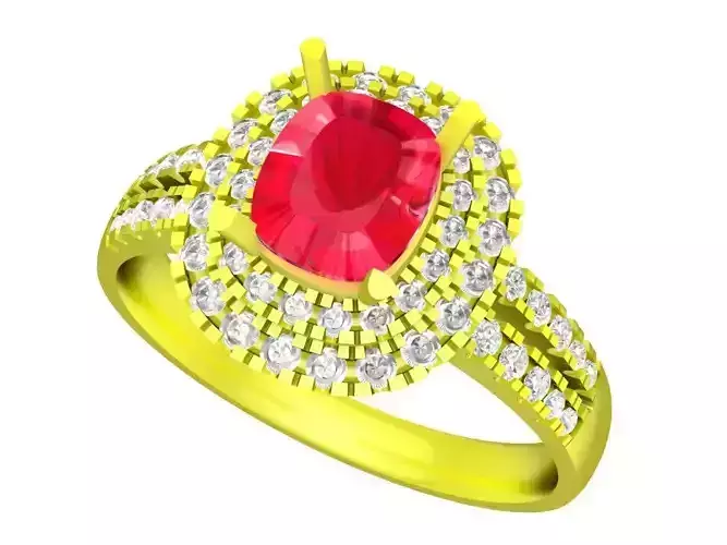 A5329 Elongated Cushion Diamond Ring for Lady