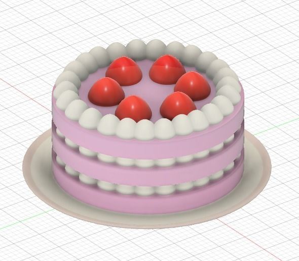 Strawberry Layered Cake 3D print model_4