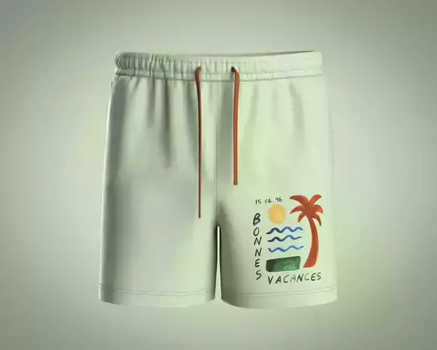 Mens Shorts Pant-Painterly Scenic