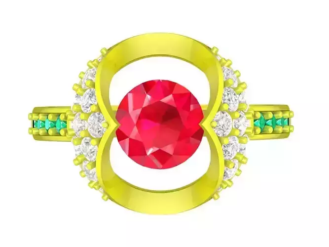 A5337 Fashion Diamond Ring for Women 3D Model