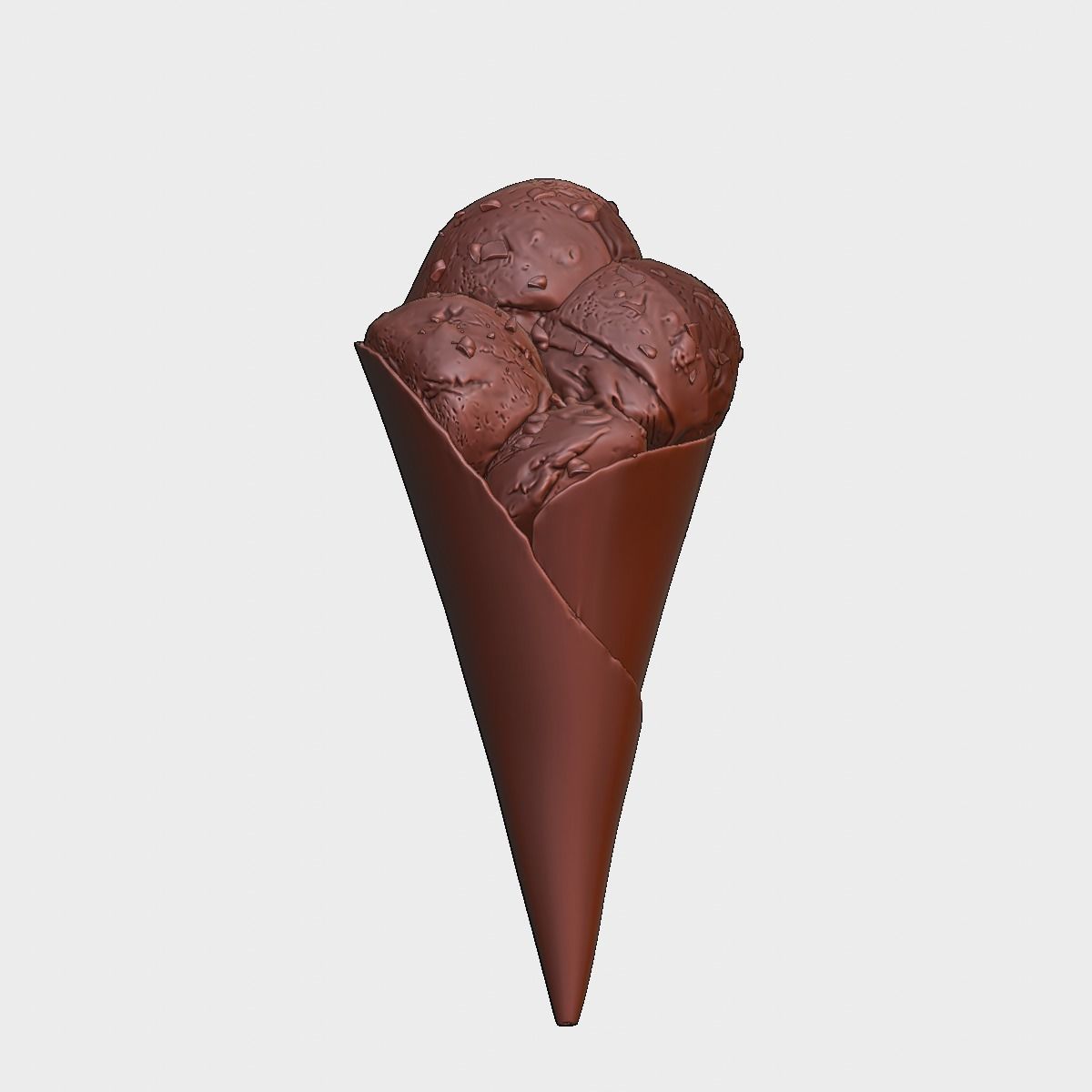 Ice cream cone with chocolate chips 3D model_6