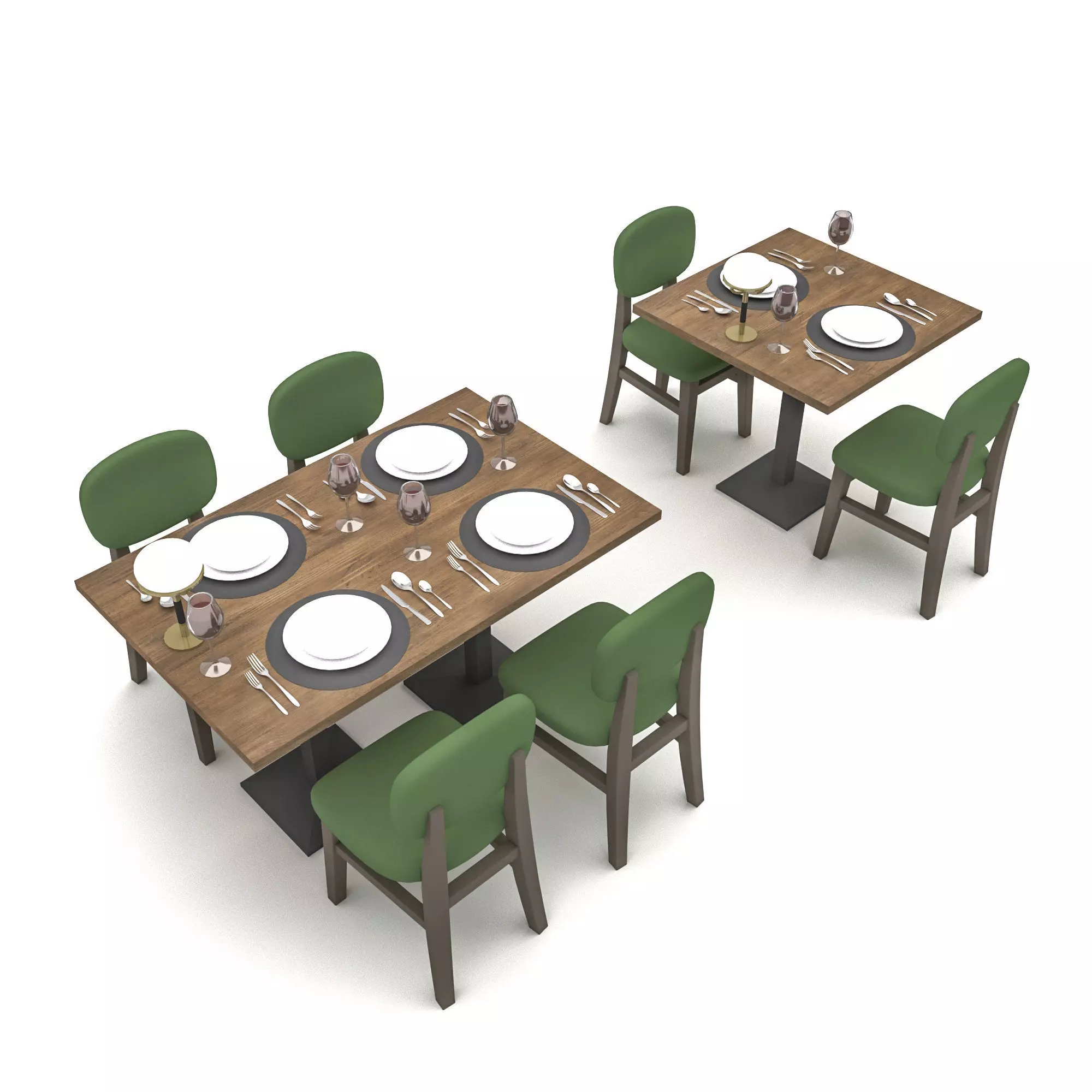 modern lokanta masa sandalye 02 Low-poly 3D model
