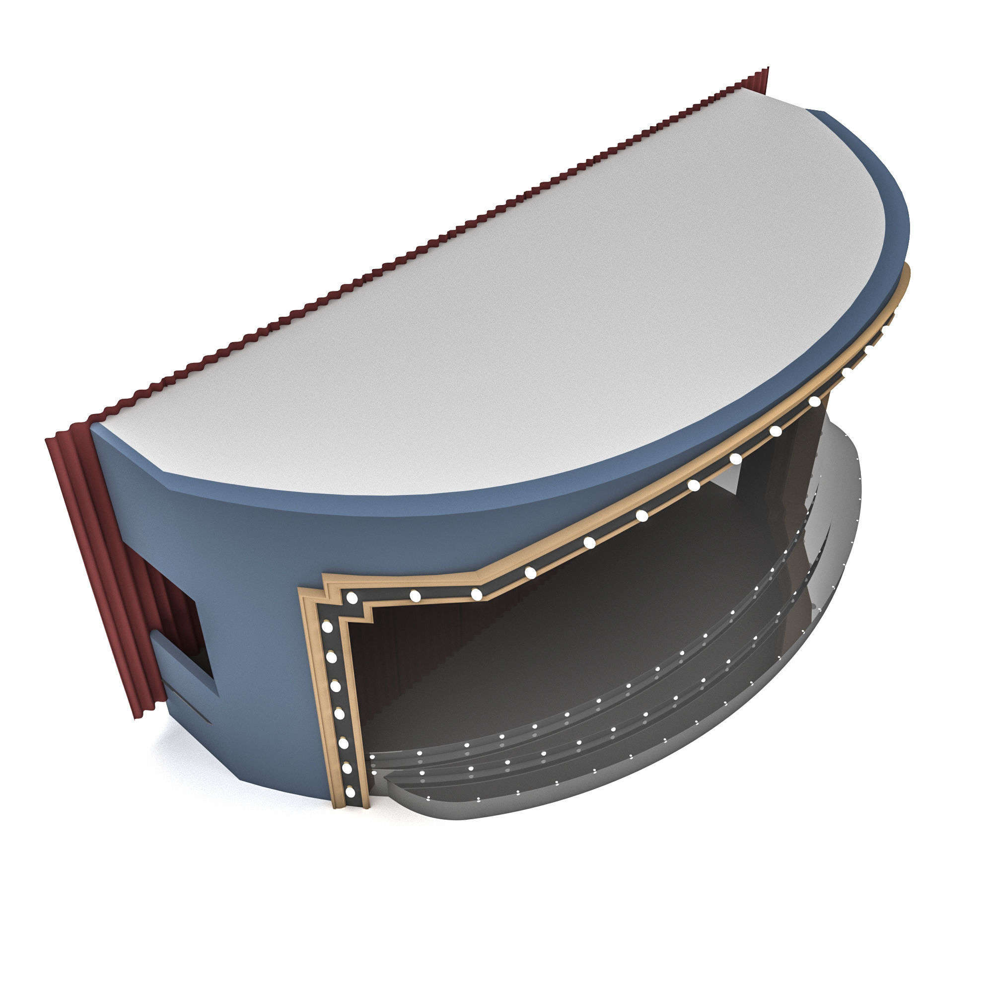 retro stage Low-poly 3D model_3