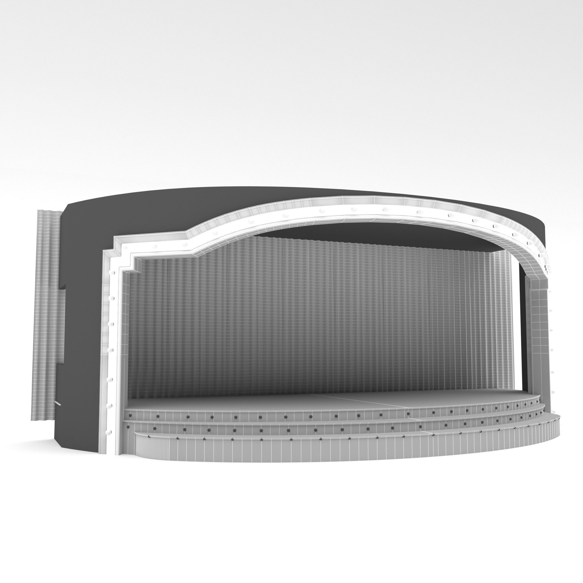 retro stage Low-poly 3D model_4