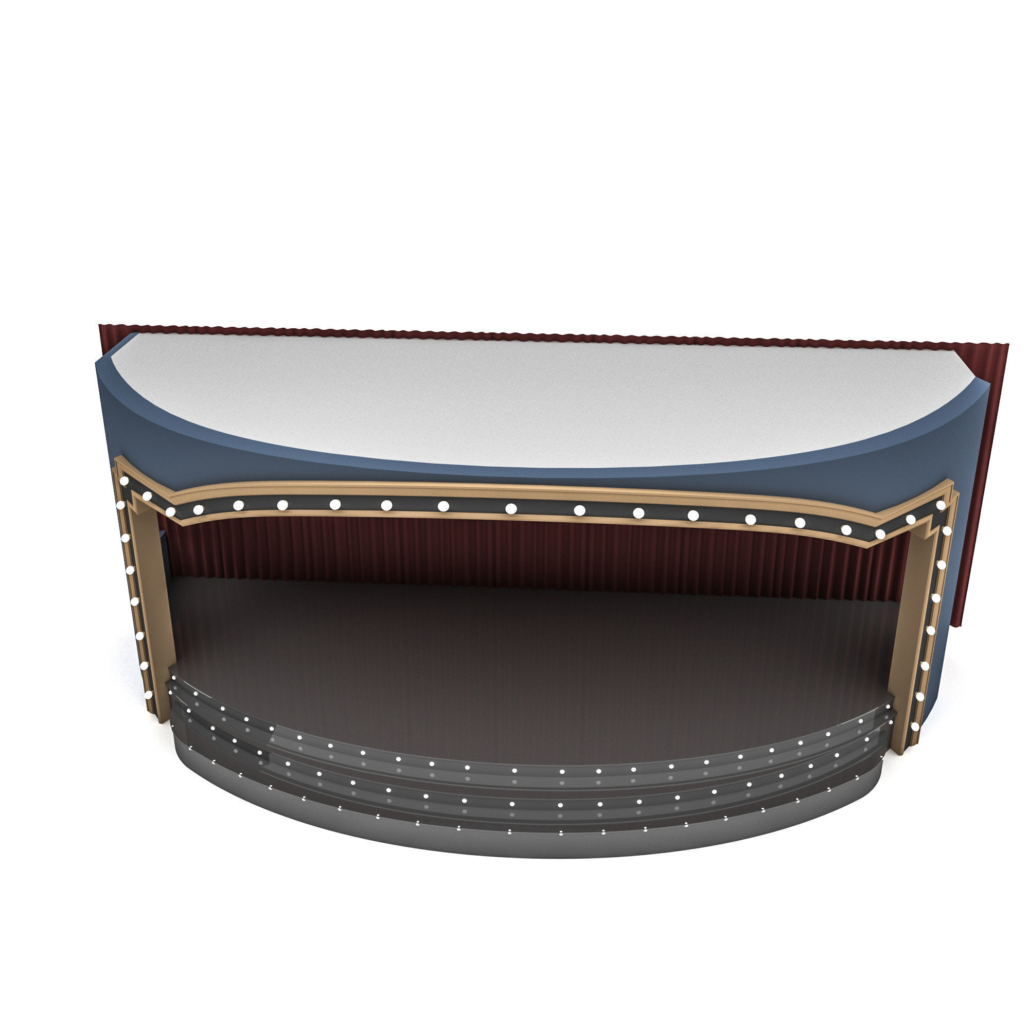 retro stage Low-poly 3D model_1