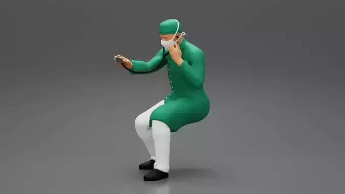 Doctor sitting examining a patients condition with a stethoscope