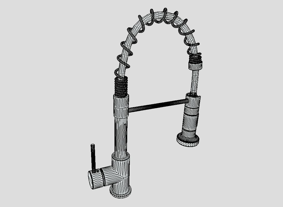 Single lever faucet 2 Low-poly 3D model_7