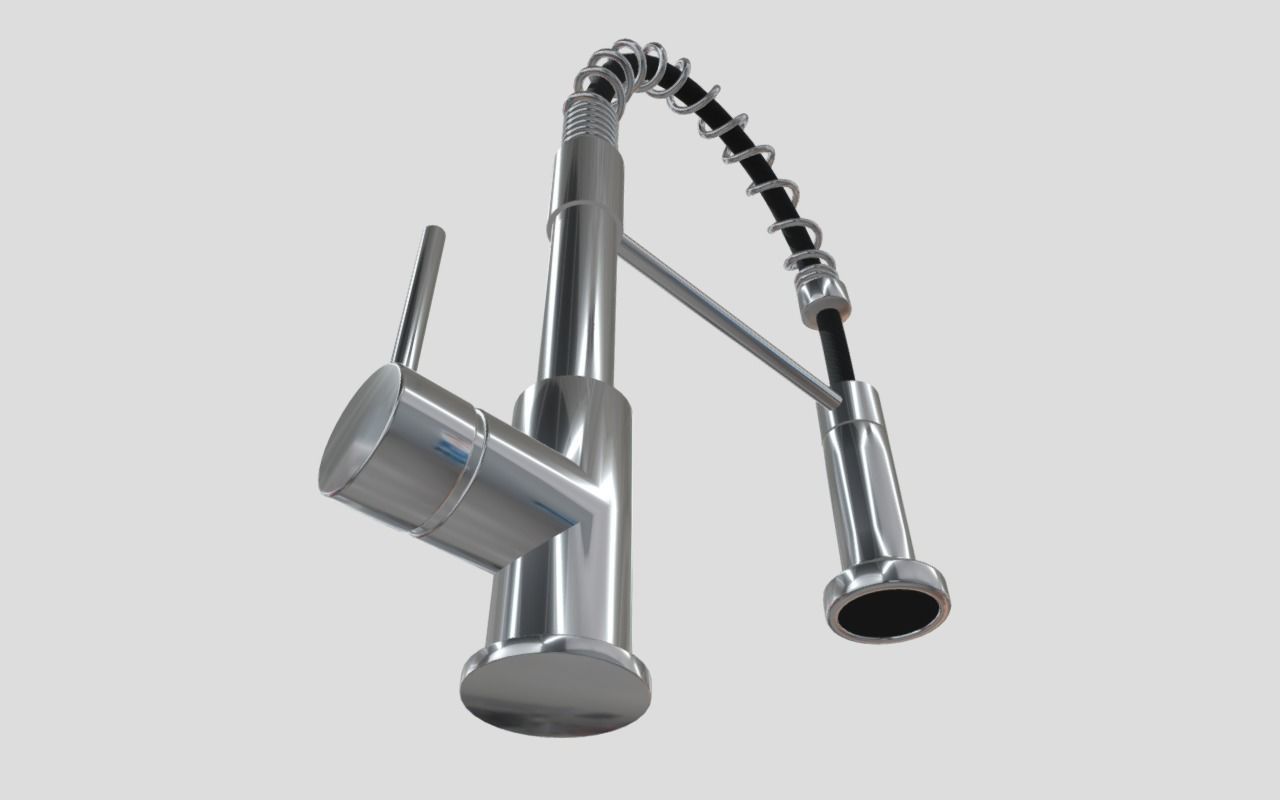 Single lever faucet 2 Low-poly 3D model_5