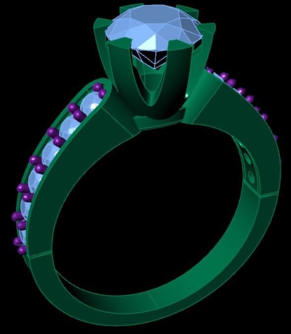 Wedding Engagement Women Ring STL FBX JCD Details 3D print model 3D print model_4