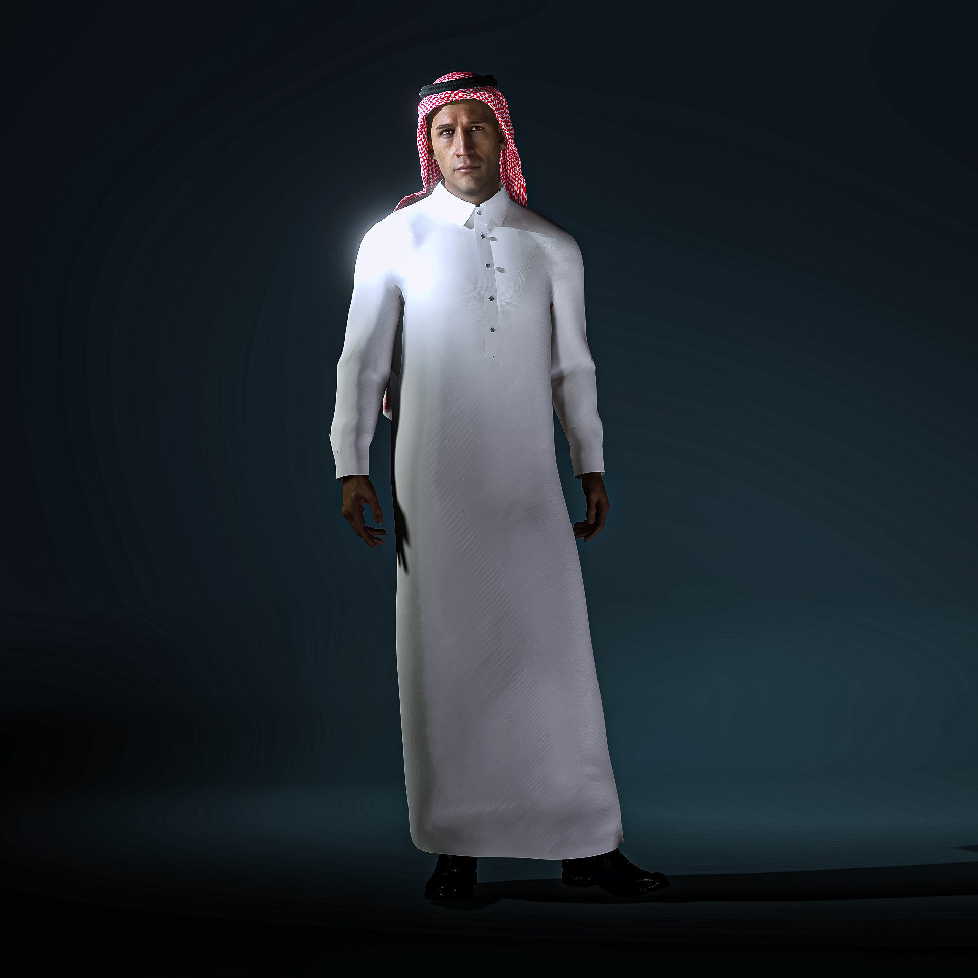 High Quality Realistic Arab Man Low-poly 3D model_2