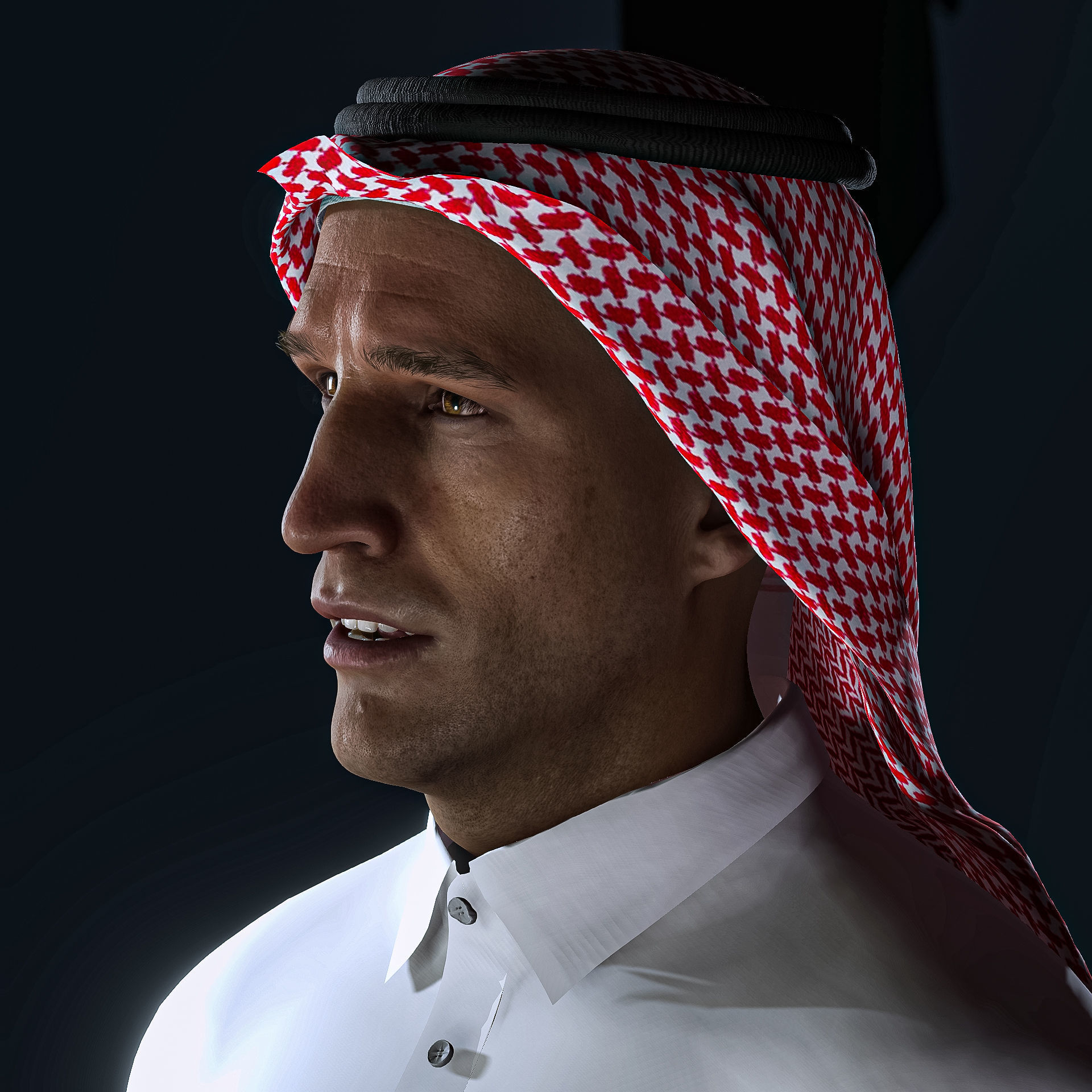 High Quality Realistic Arab Man Low-poly 3D model_15