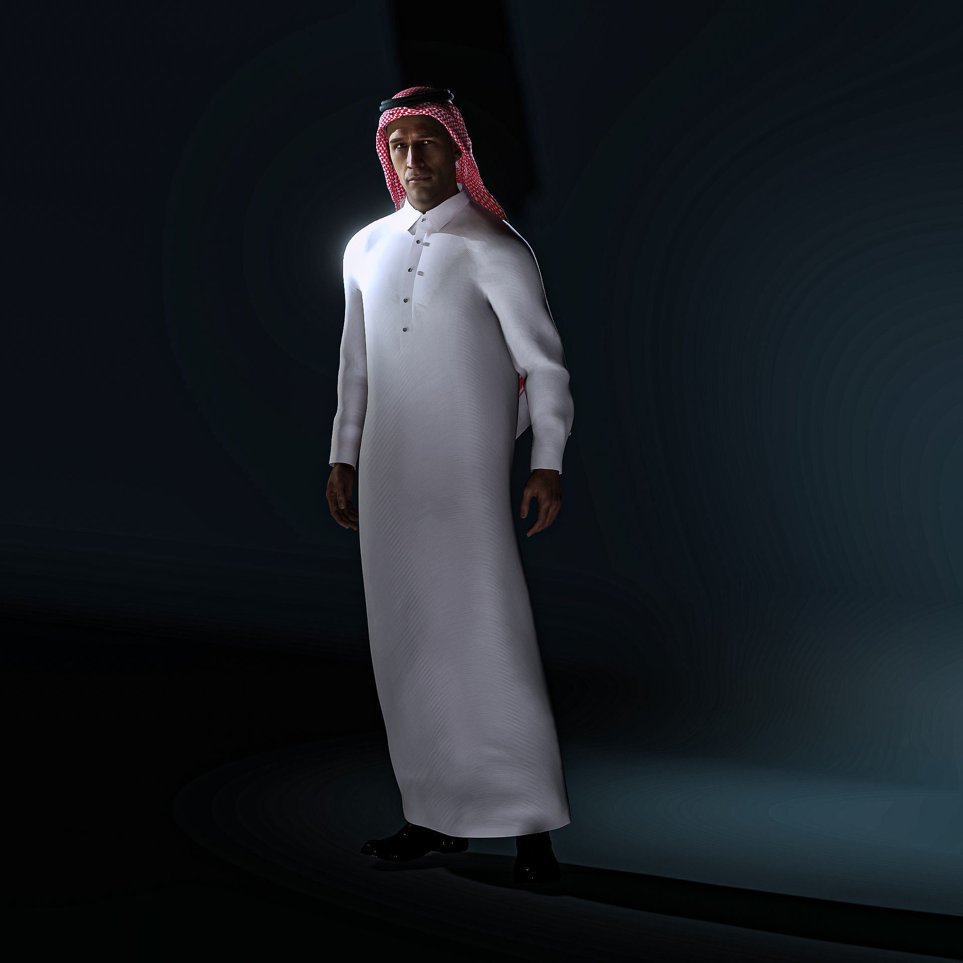 High Quality Realistic Arab Man Low-poly 3D model_3