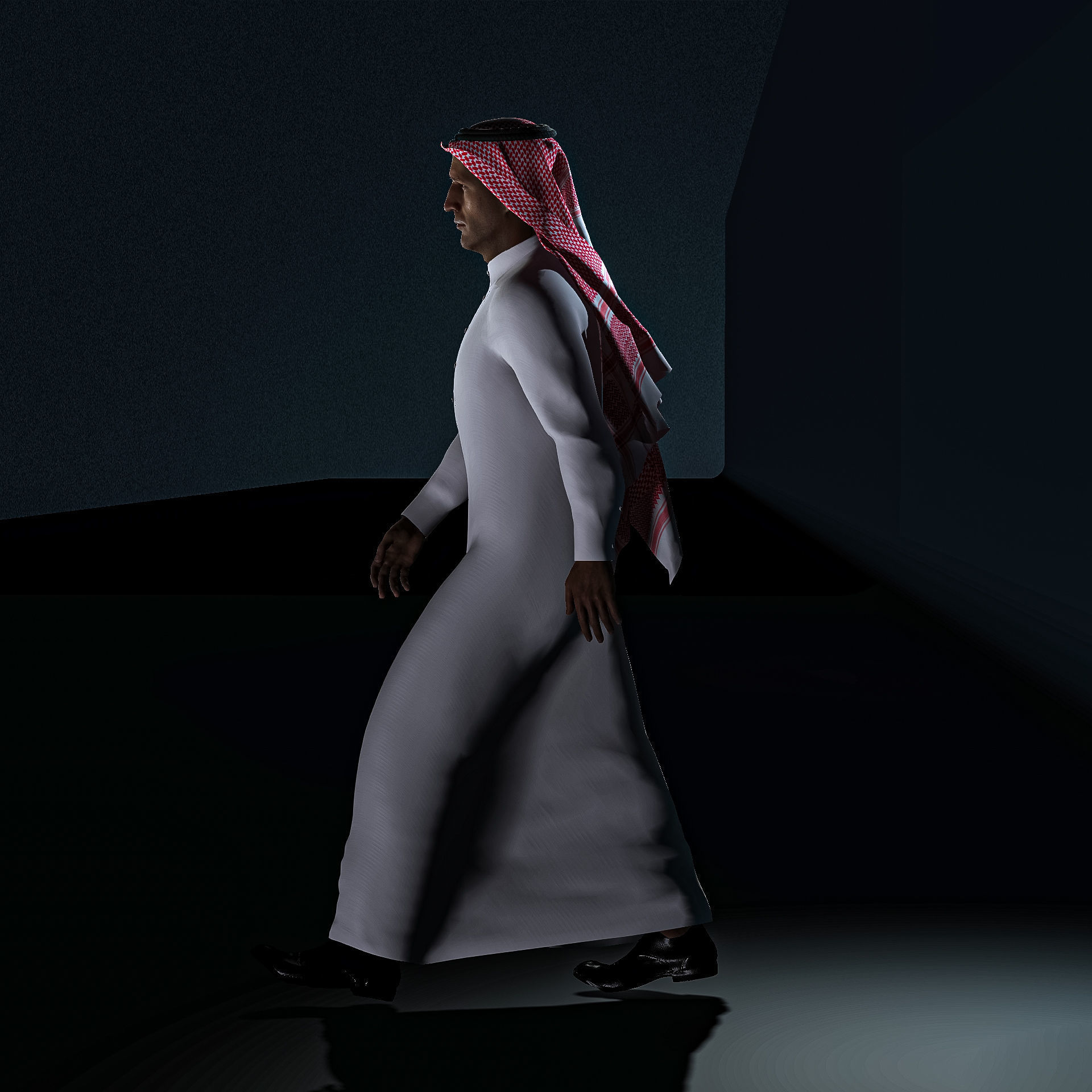 High Quality Realistic Arab Man Low-poly 3D model_10