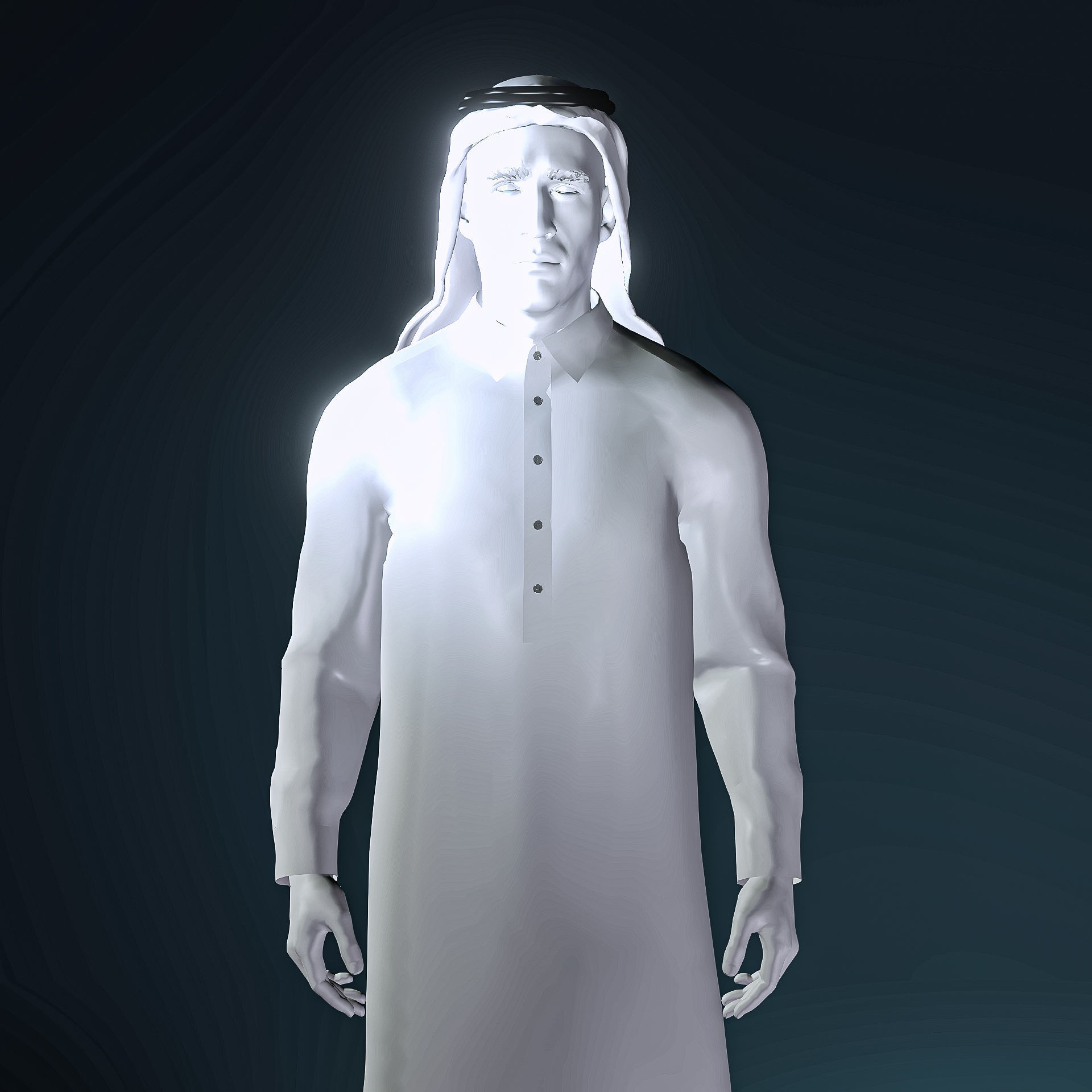 High Quality Realistic Arab Man Low-poly 3D model_25