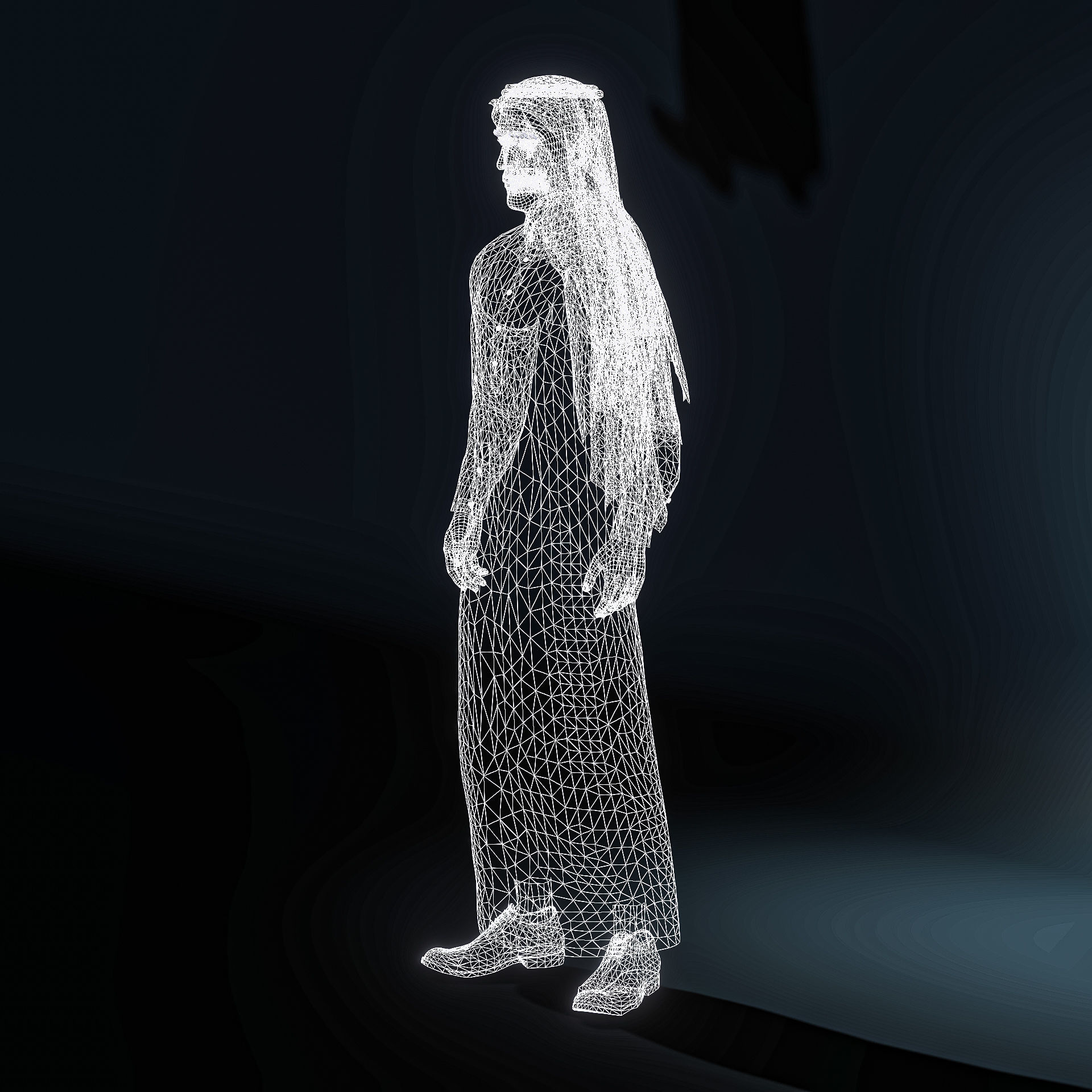 High Quality Realistic Arab Man Low-poly 3D model_17