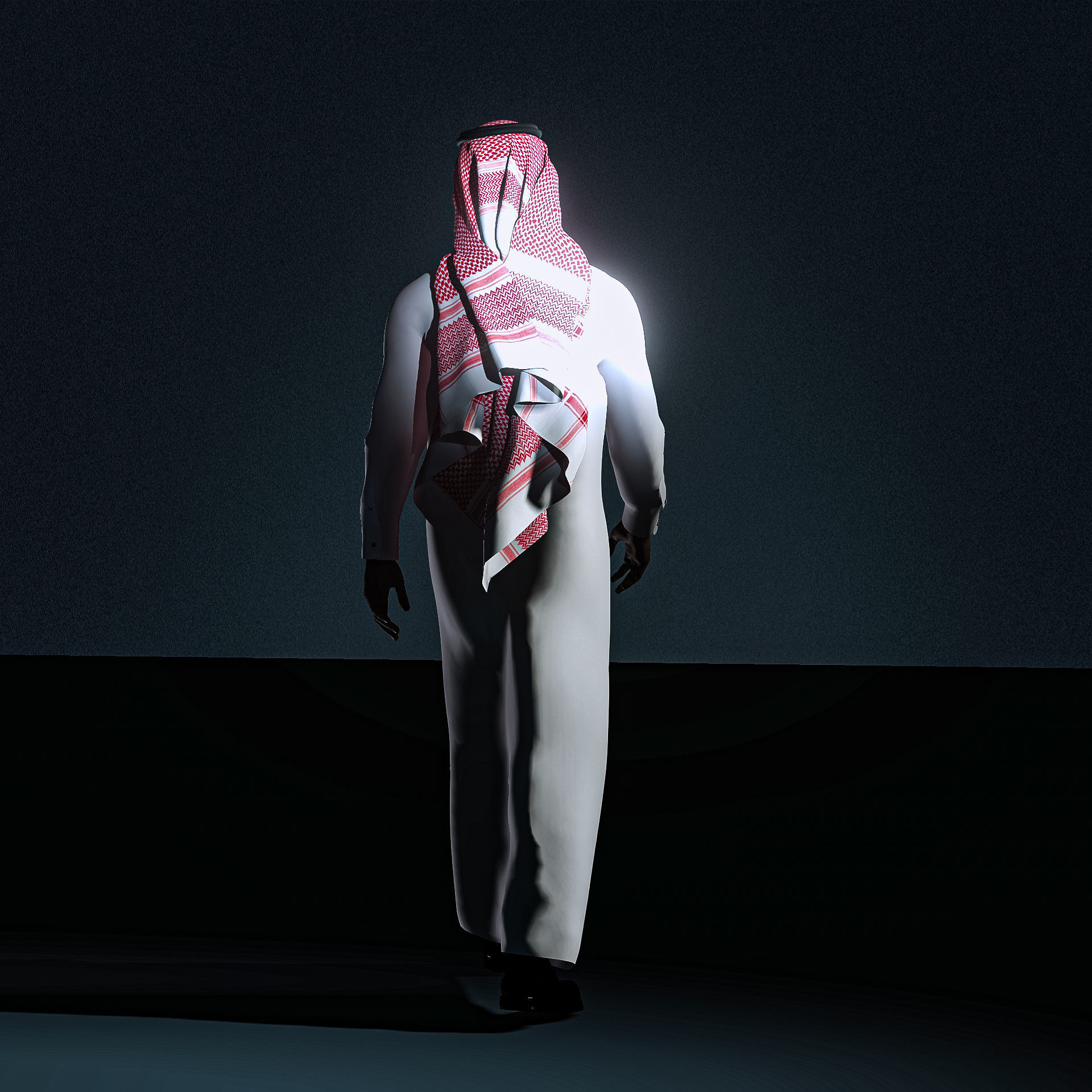 High Quality Realistic Arab Man Low-poly 3D model_9