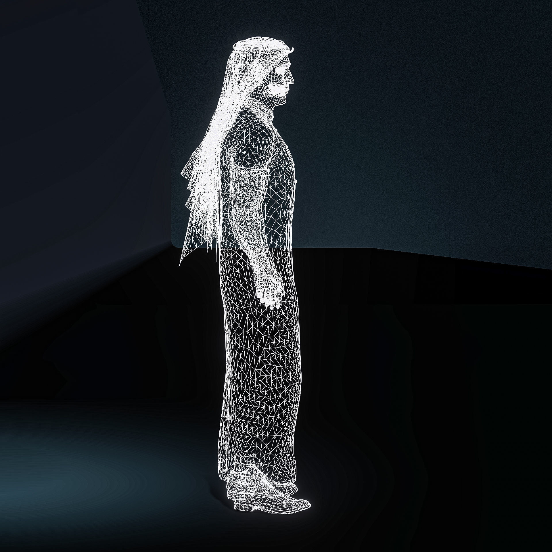 High Quality Realistic Arab Man Low-poly 3D model_20