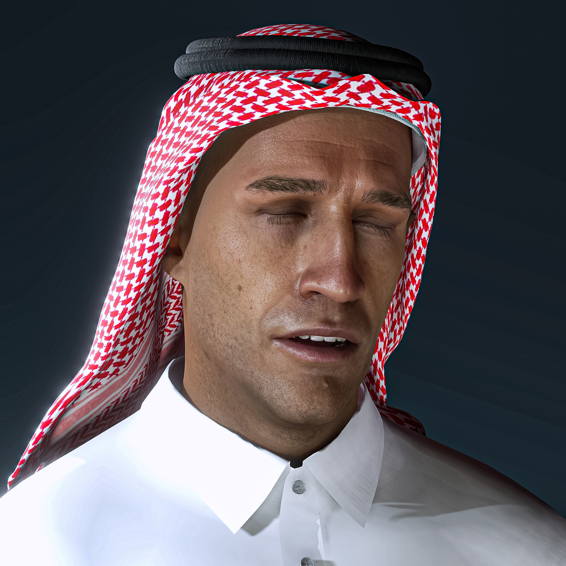 High Quality Realistic Arab Man Low-poly 3D model_12