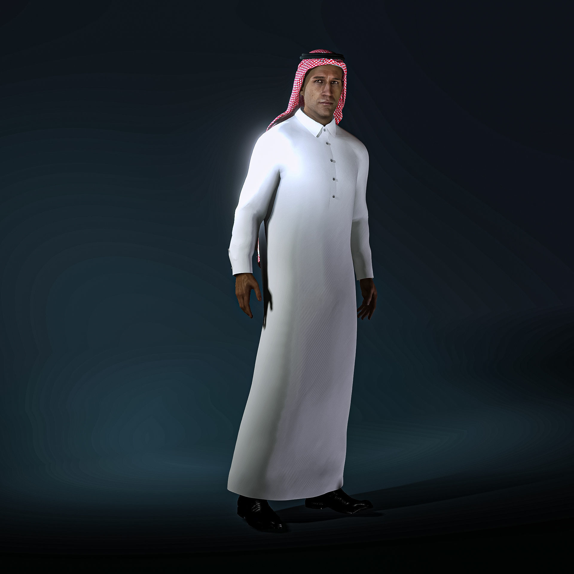 High Quality Realistic Arab Man Low-poly 3D model_4