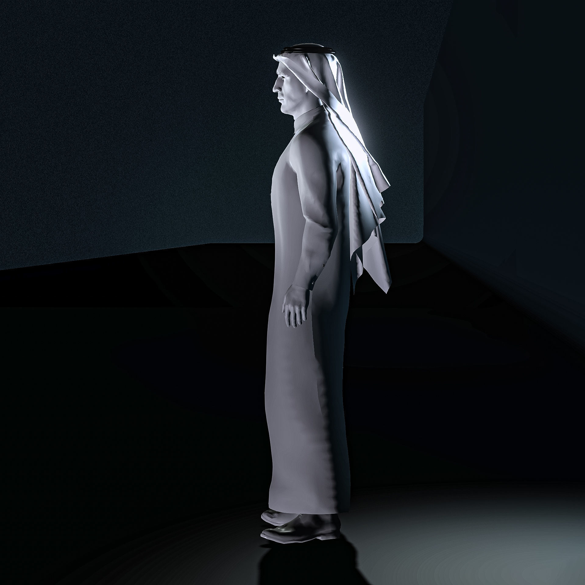 High Quality Realistic Arab Man Low-poly 3D model_24