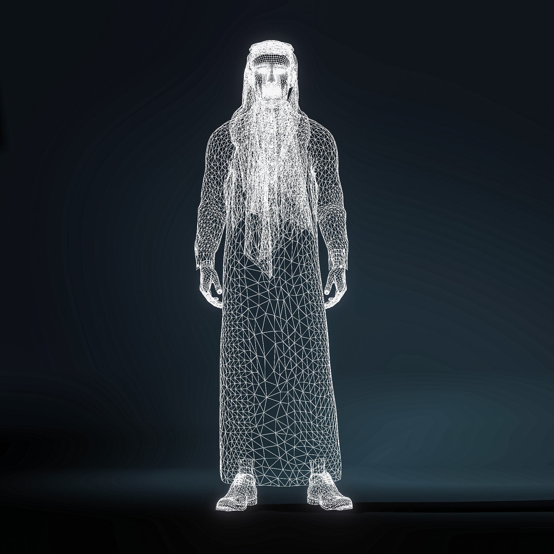 High Quality Realistic Arab Man Low-poly 3D model_16