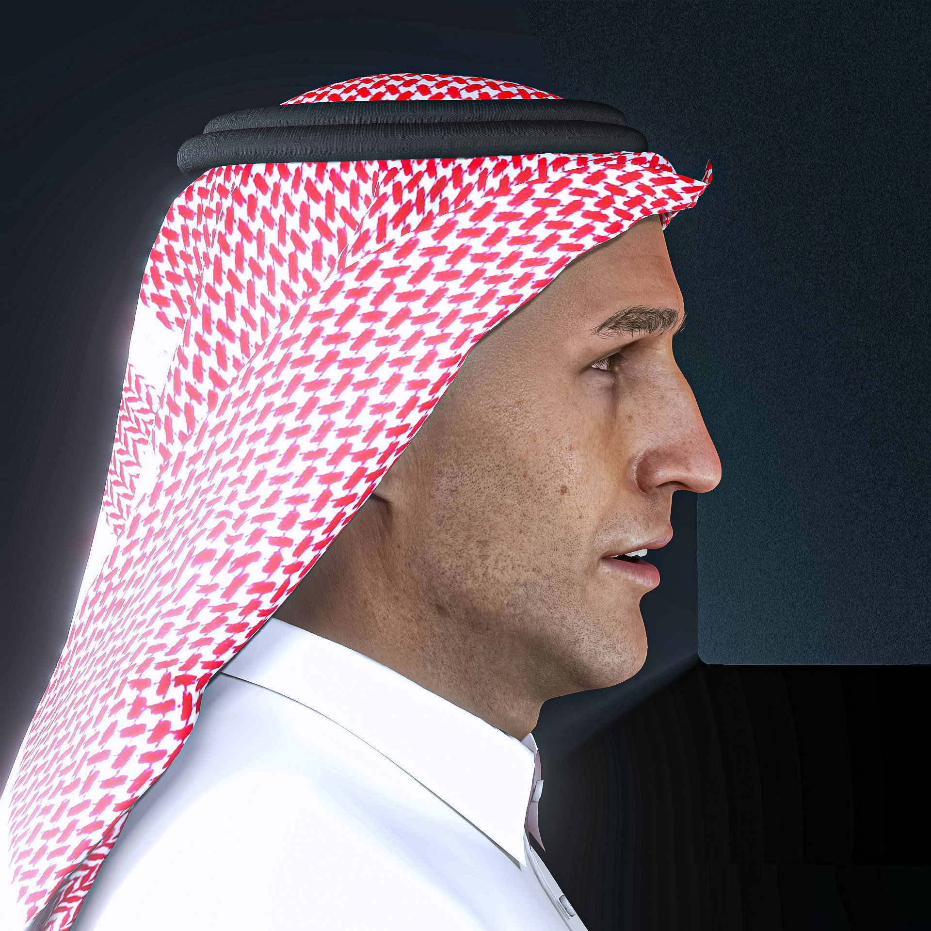 High Quality Realistic Arab Man Low-poly 3D model_14