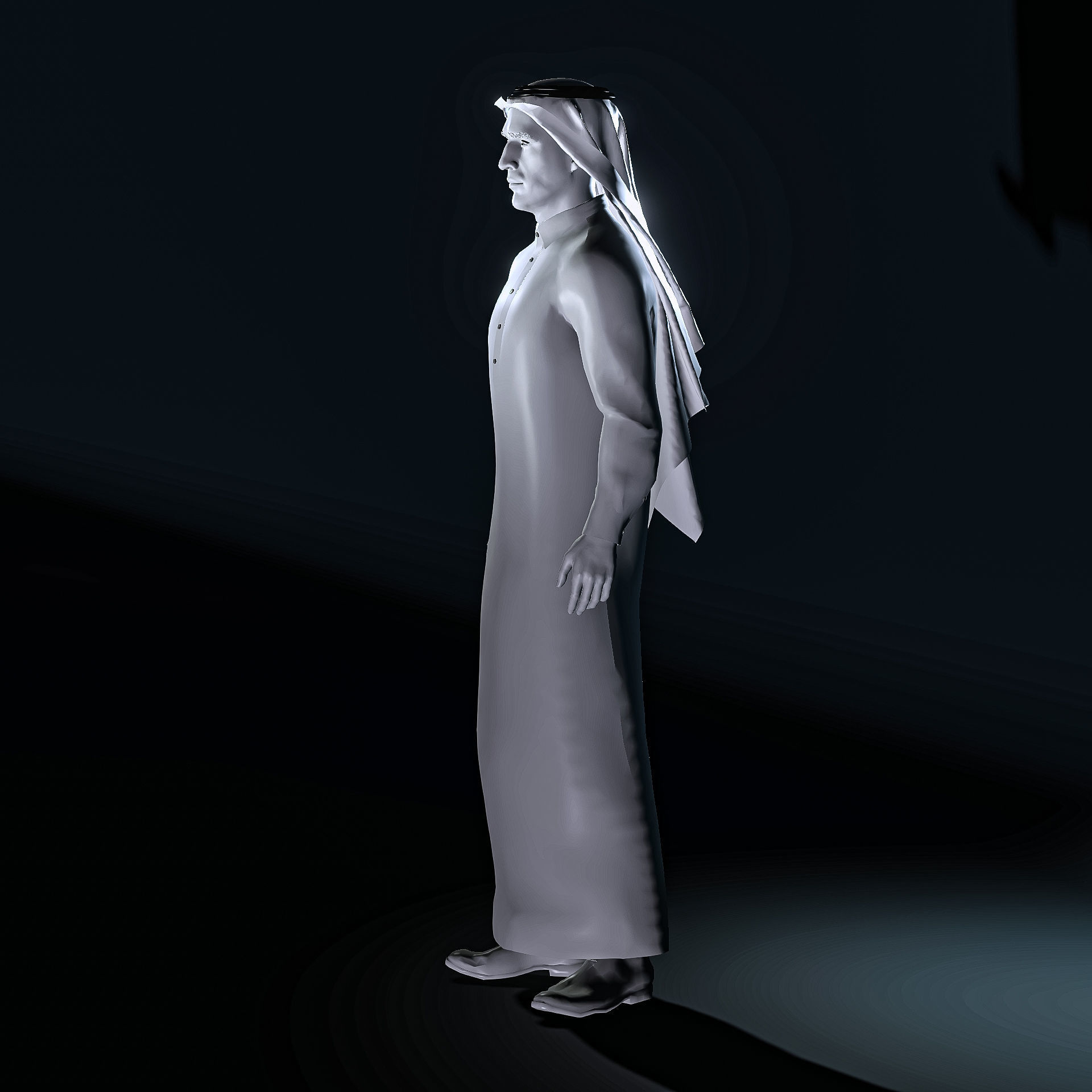 High Quality Realistic Arab Man Low-poly 3D model_23