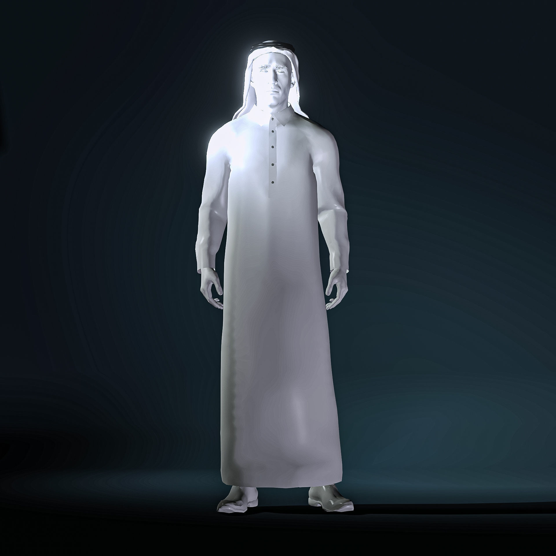 High Quality Realistic Arab Man Low-poly 3D model_22