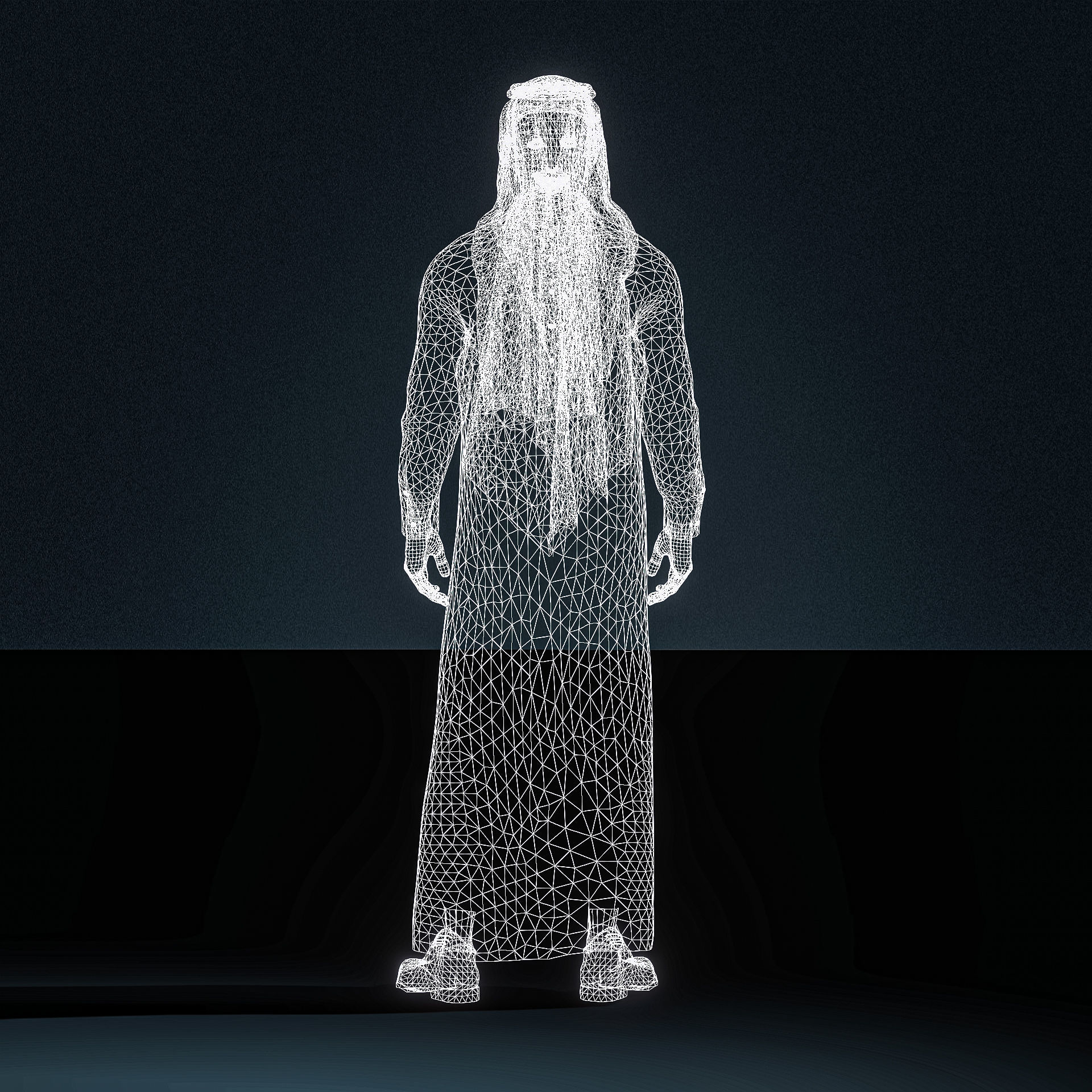 High Quality Realistic Arab Man Low-poly 3D model_19