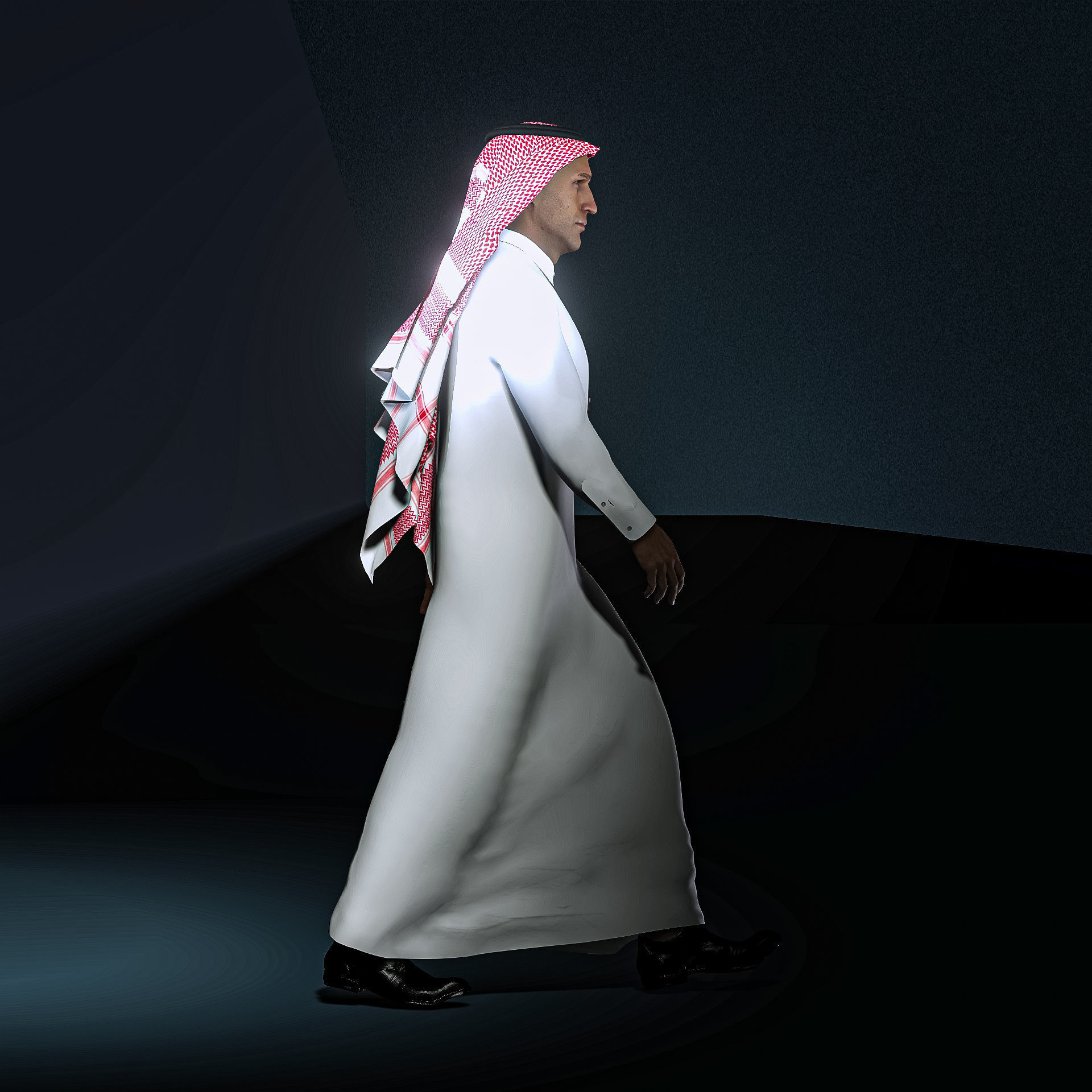 High Quality Realistic Arab Man Low-poly 3D model_8