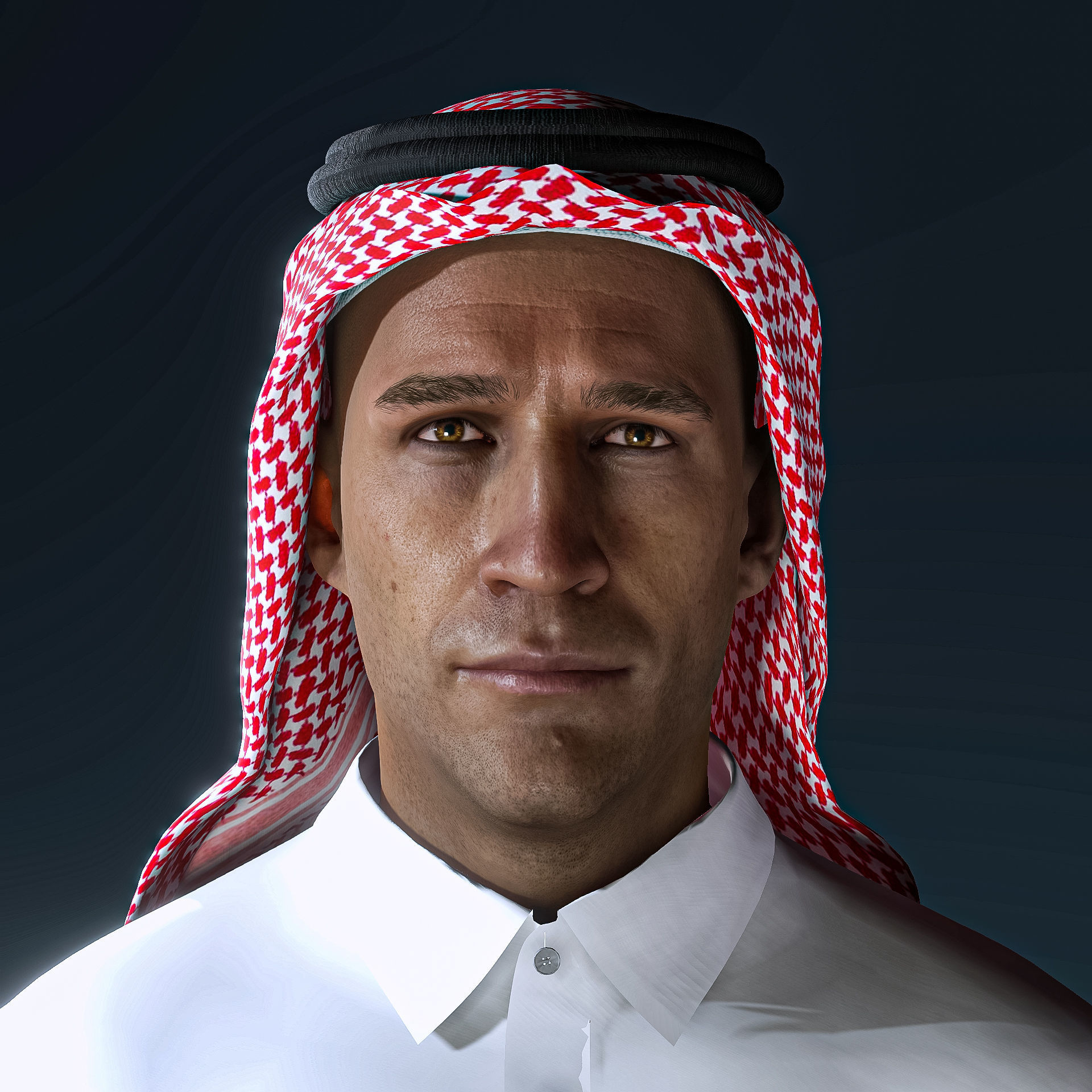 High Quality Realistic Arab Man Low-poly 3D model_11