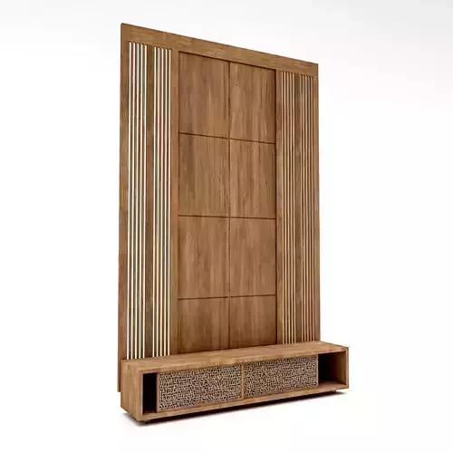 modern tv unit and wall decor