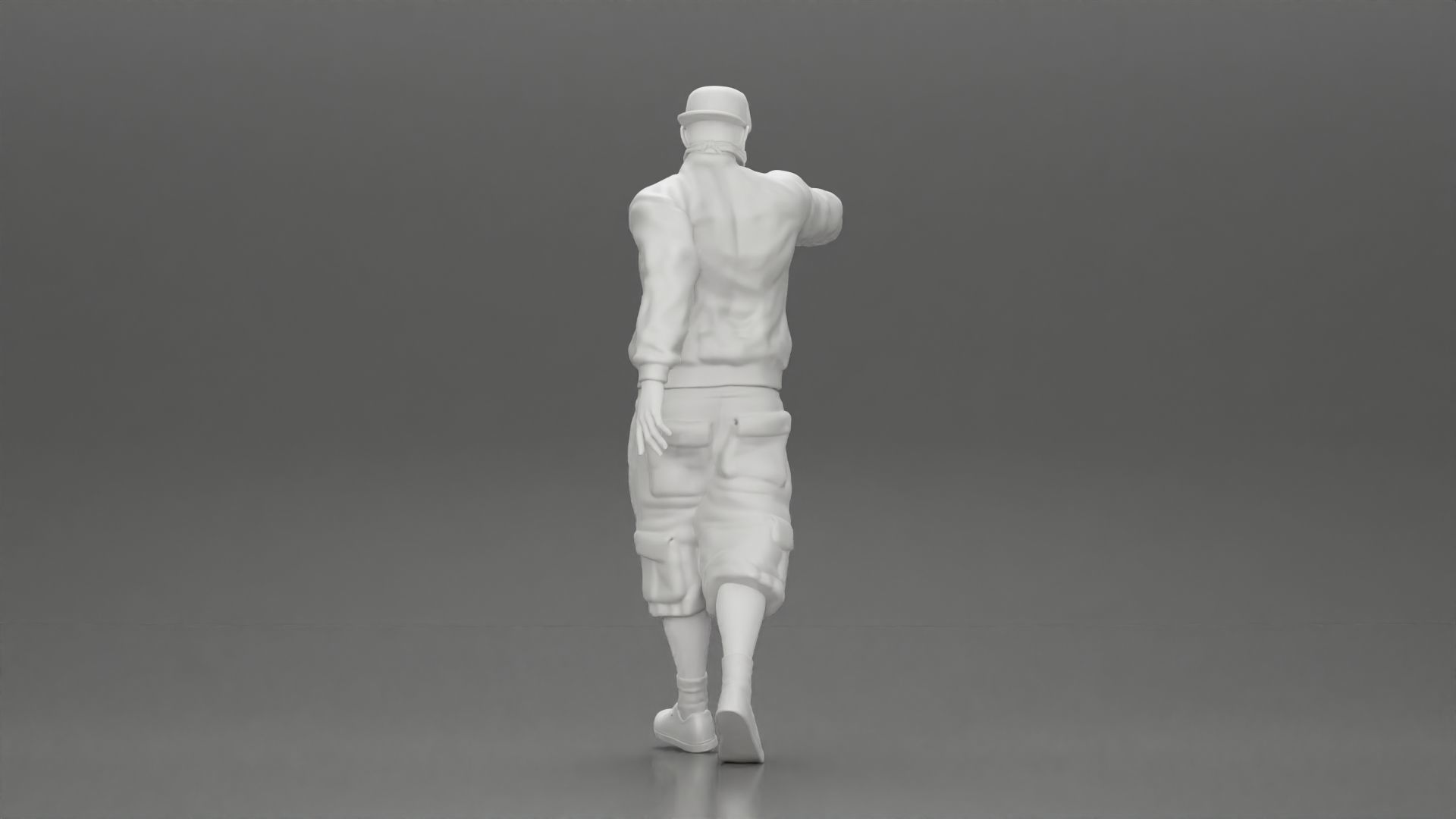 gangster homie in mask walking and holding gun sideways 3D print model_10