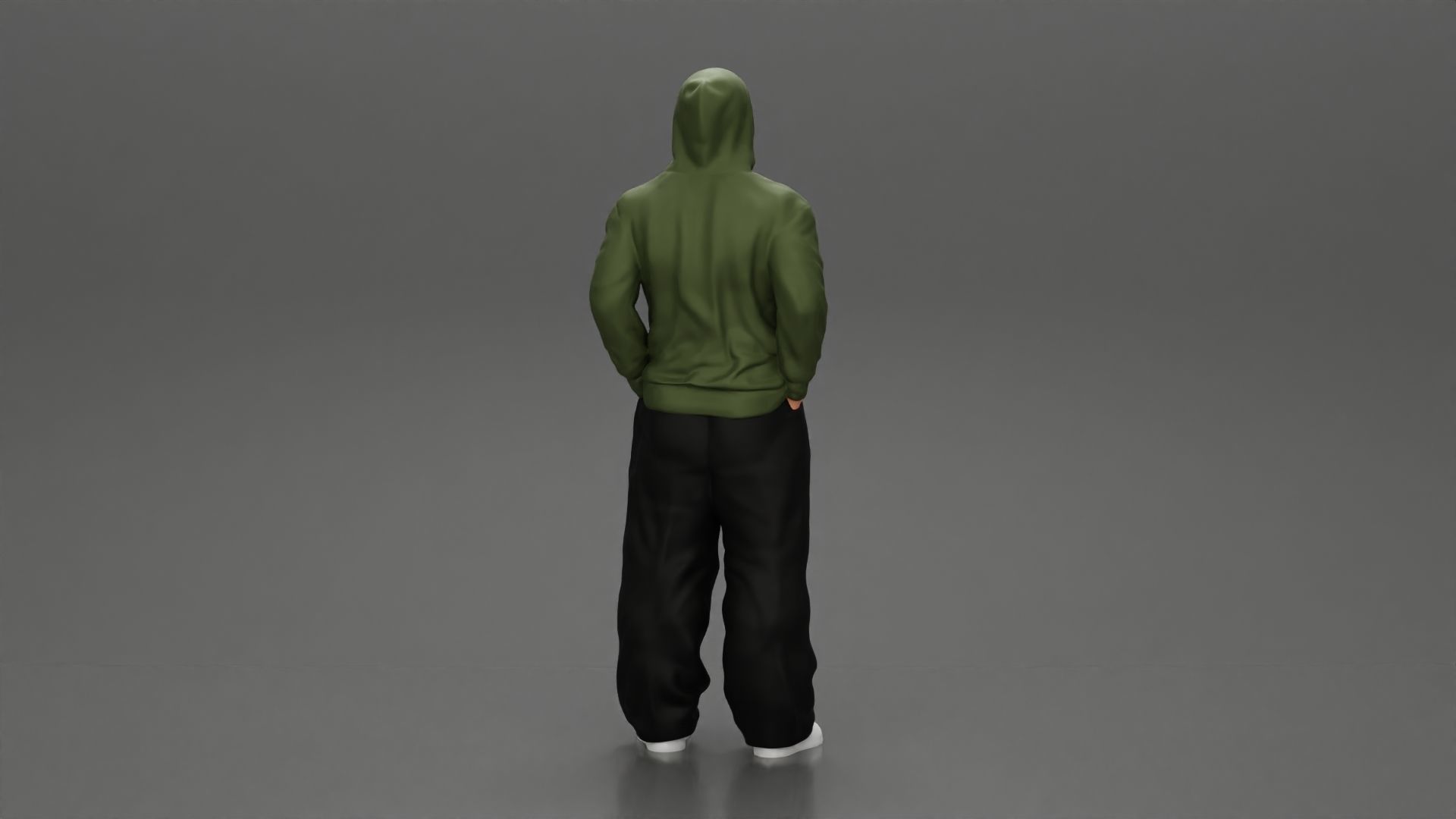 2 Gangster homie in hoodie standing with hands in pockets 3D print model_15
