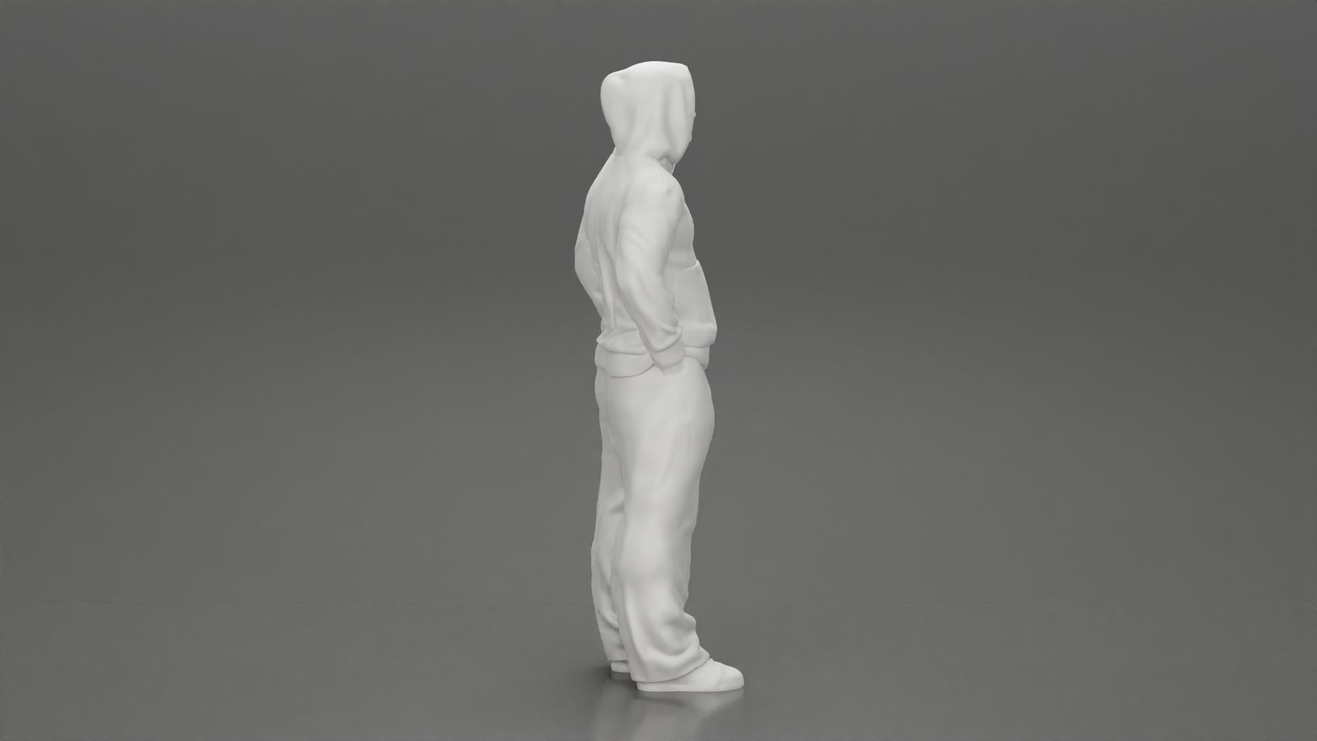 2 Gangster homie in hoodie standing with hands in pockets 3D print model_20