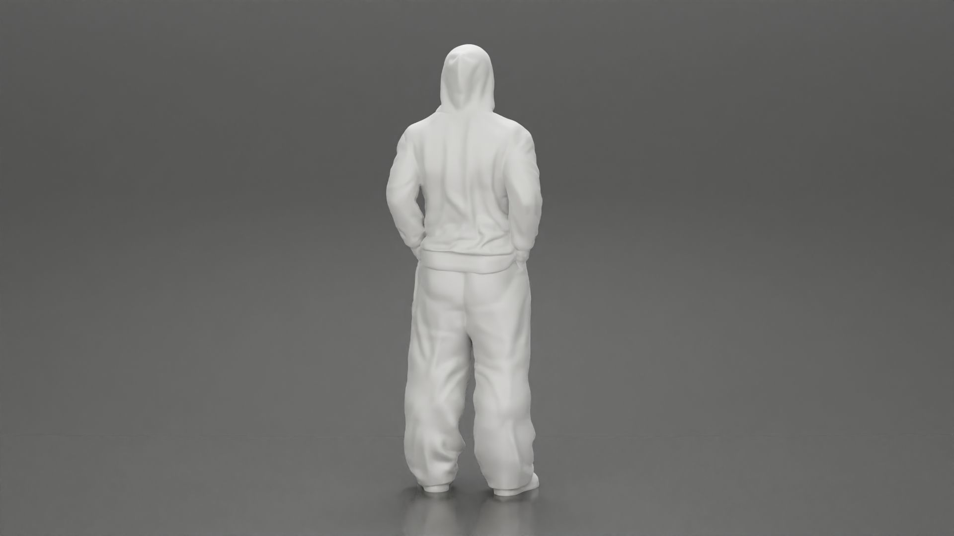 2 Gangster homie in hoodie standing with hands in pockets 3D print model_10