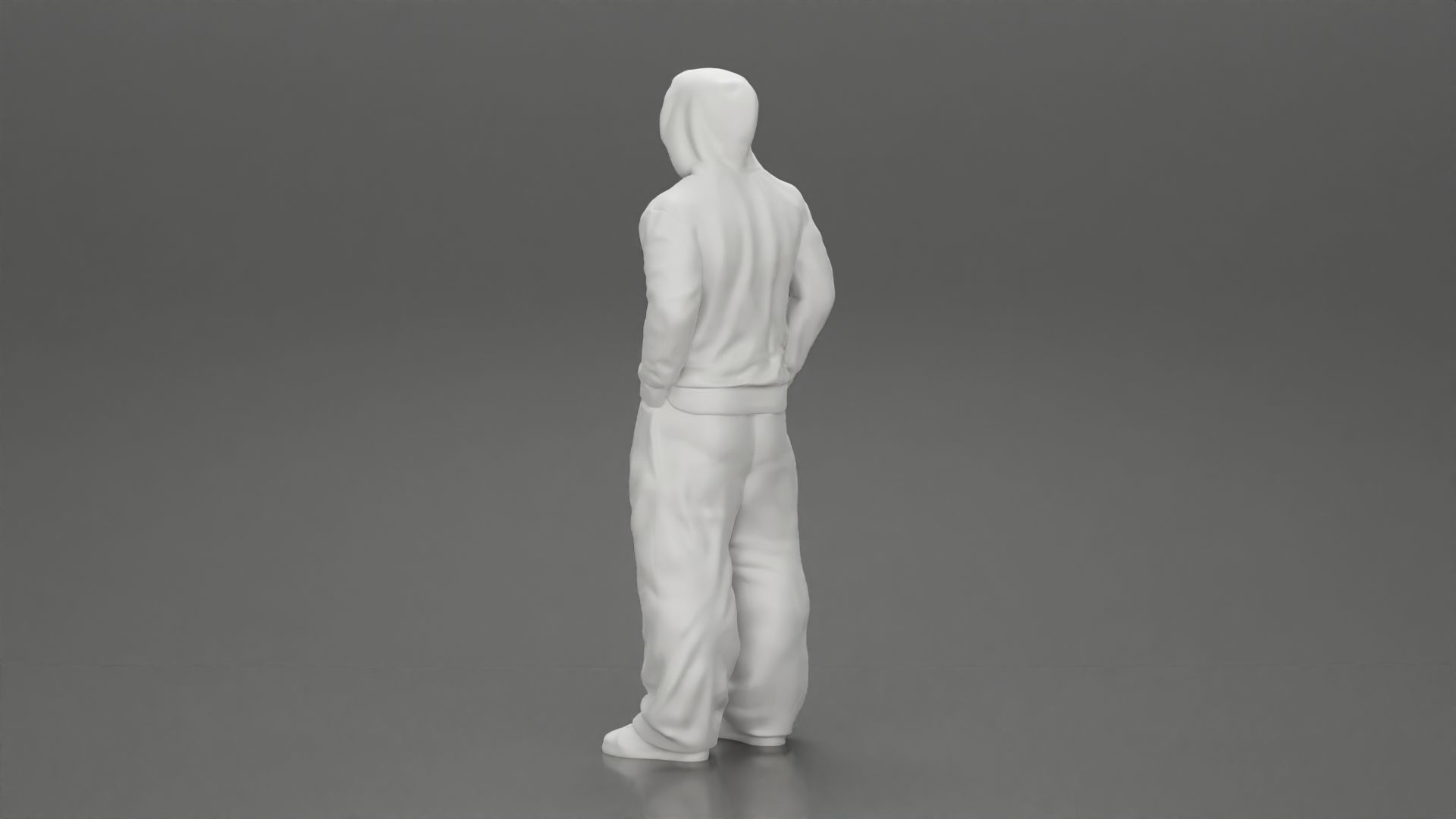 2 Gangster homie in hoodie standing with hands in pockets 3D print model_11