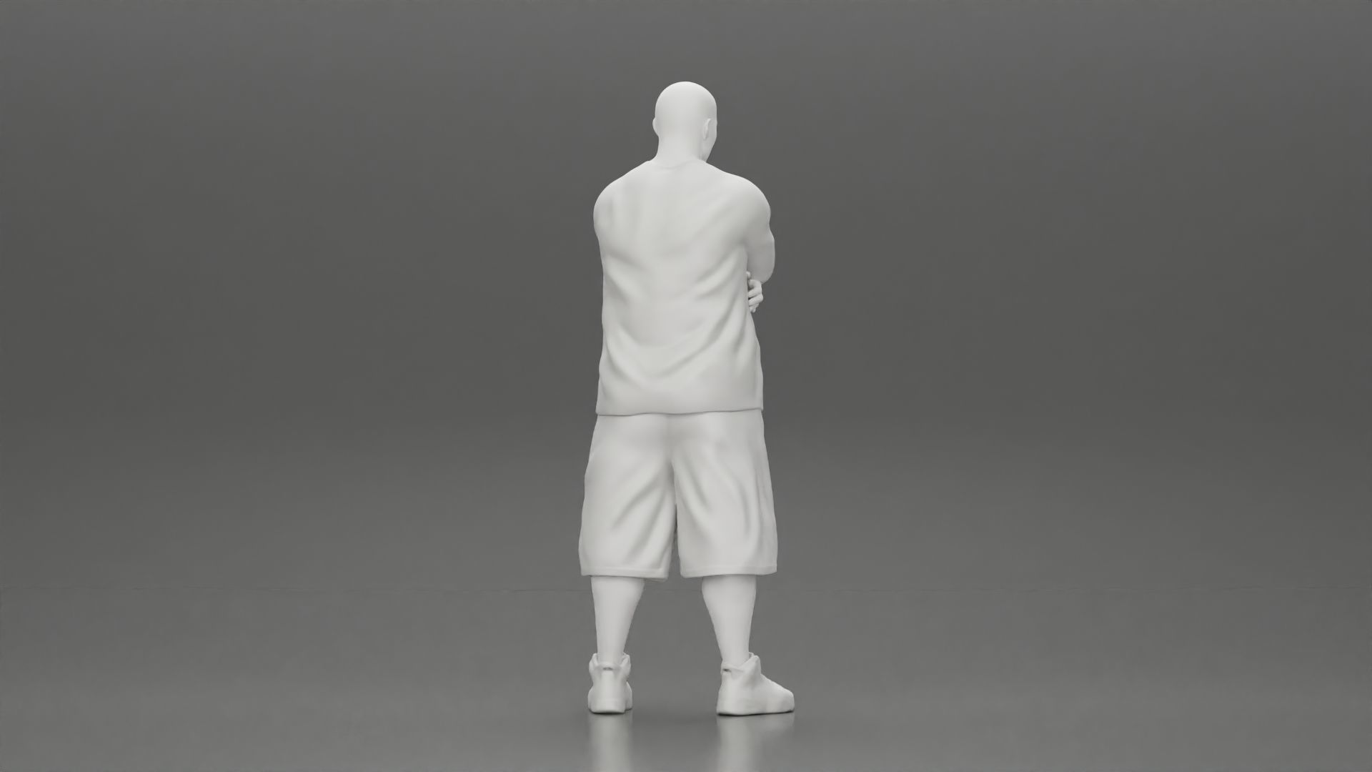Fat Gangster standing and folding one s arms 3D print model_9