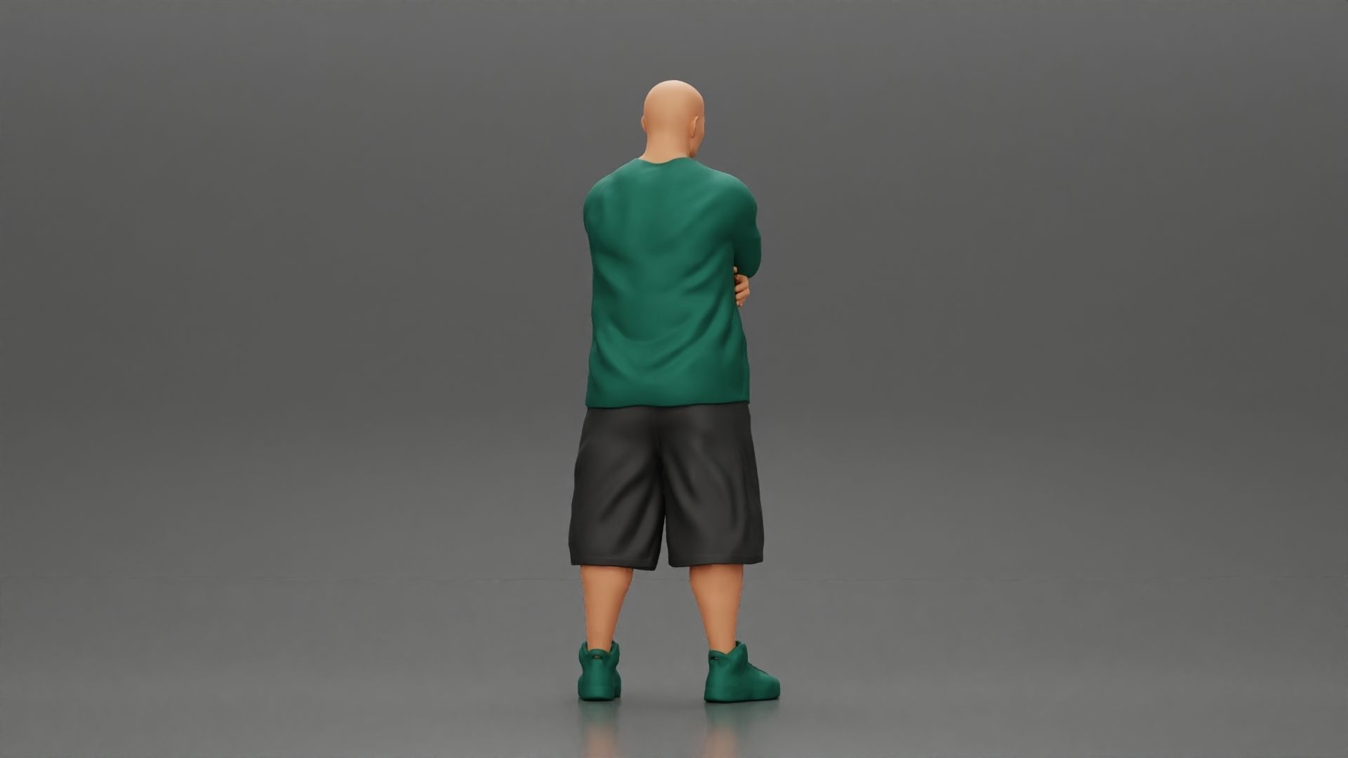 Fat Gangster standing and folding one s arms 3D print model_3