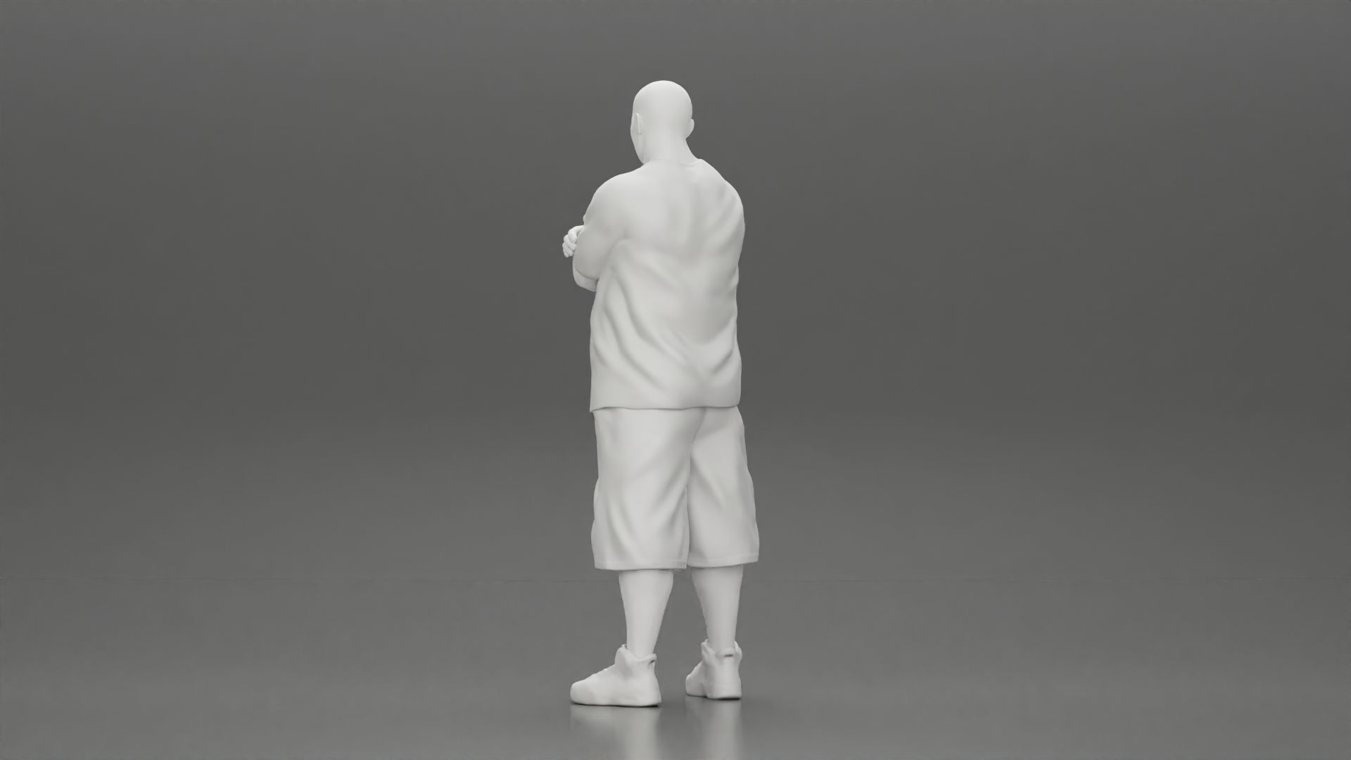 Fat Gangster standing and folding one s arms 3D print model_10