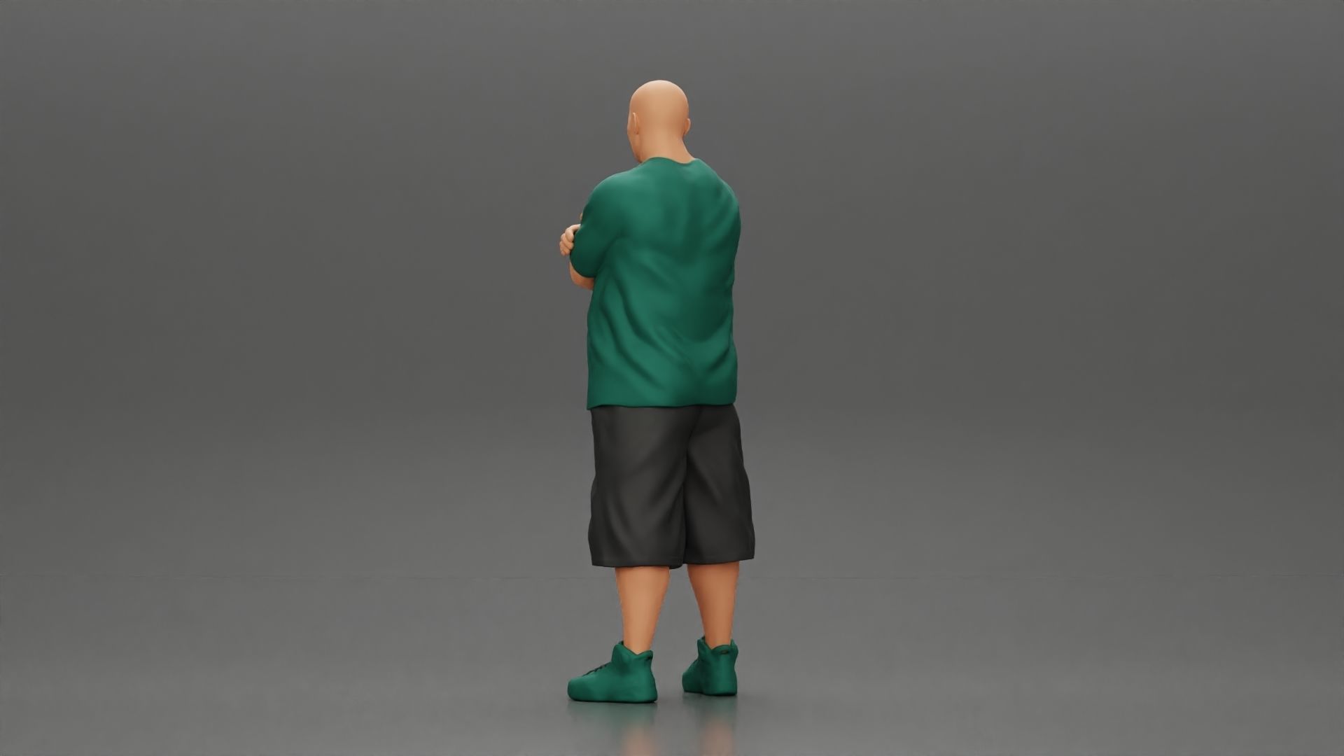 Fat Gangster standing and folding one s arms 3D print model_4