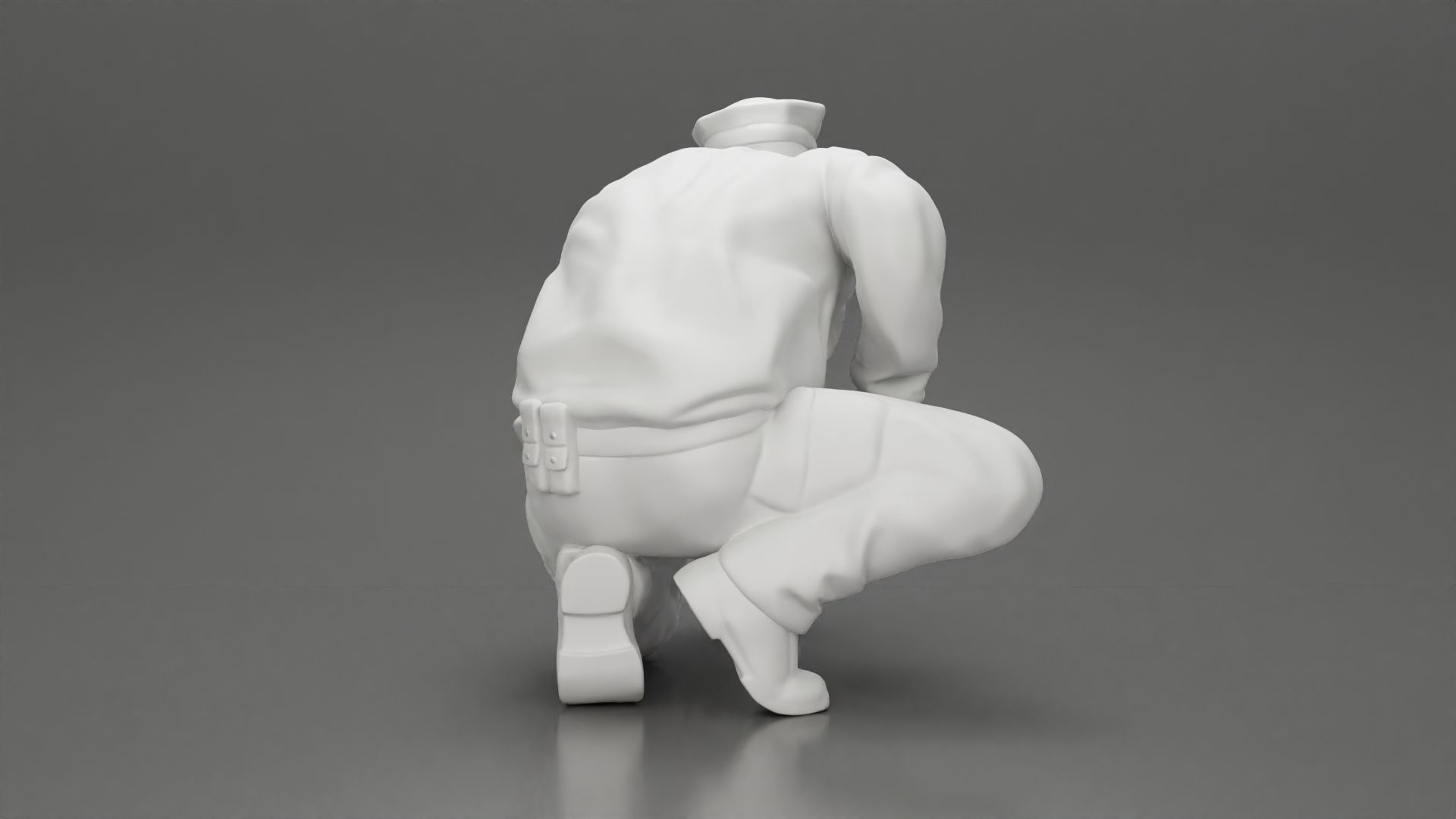 policeman officer sitting and puts handcuffs on a gangster 3D print model_8