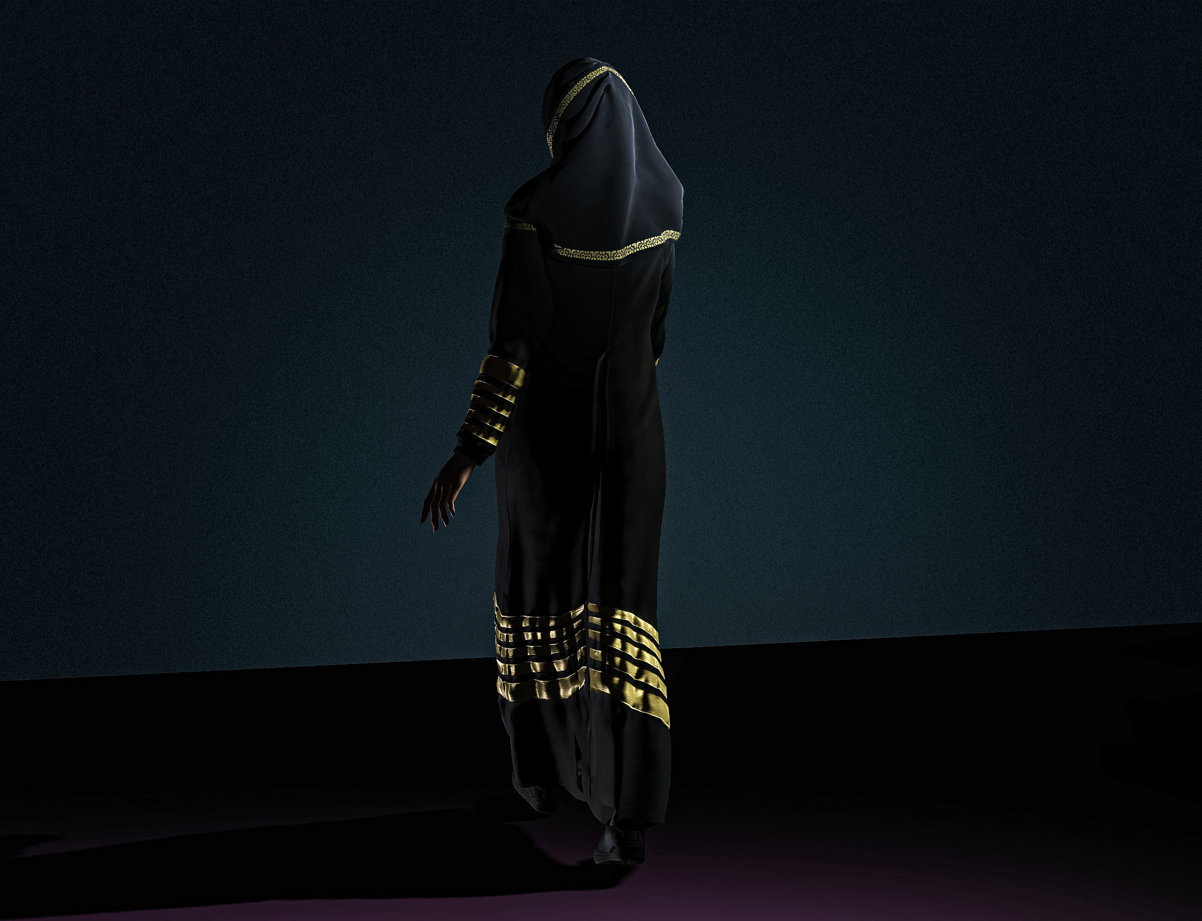 High Quality Realistic Arab Woman Low-poly 3D model_8