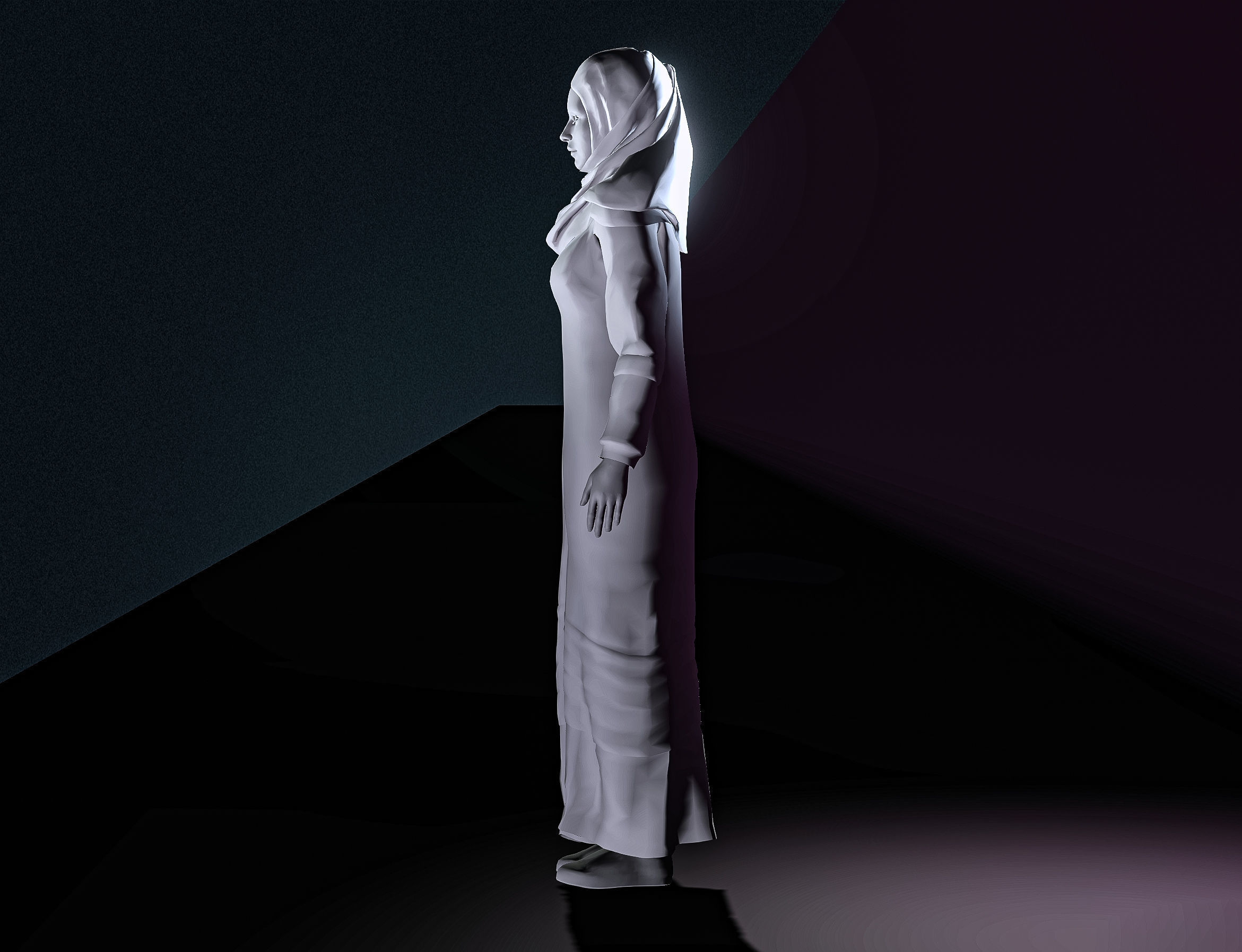 High Quality Realistic Arab Woman Low-poly 3D model_24